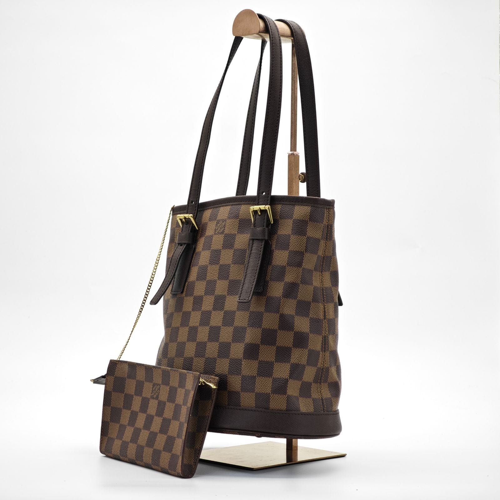LOUIS VUITTON ルイ・ヴィトン ダミエ マレ バケット N42240 バッグ トートバッグ バケットバッグ バケツバッグ ブラウン レディース