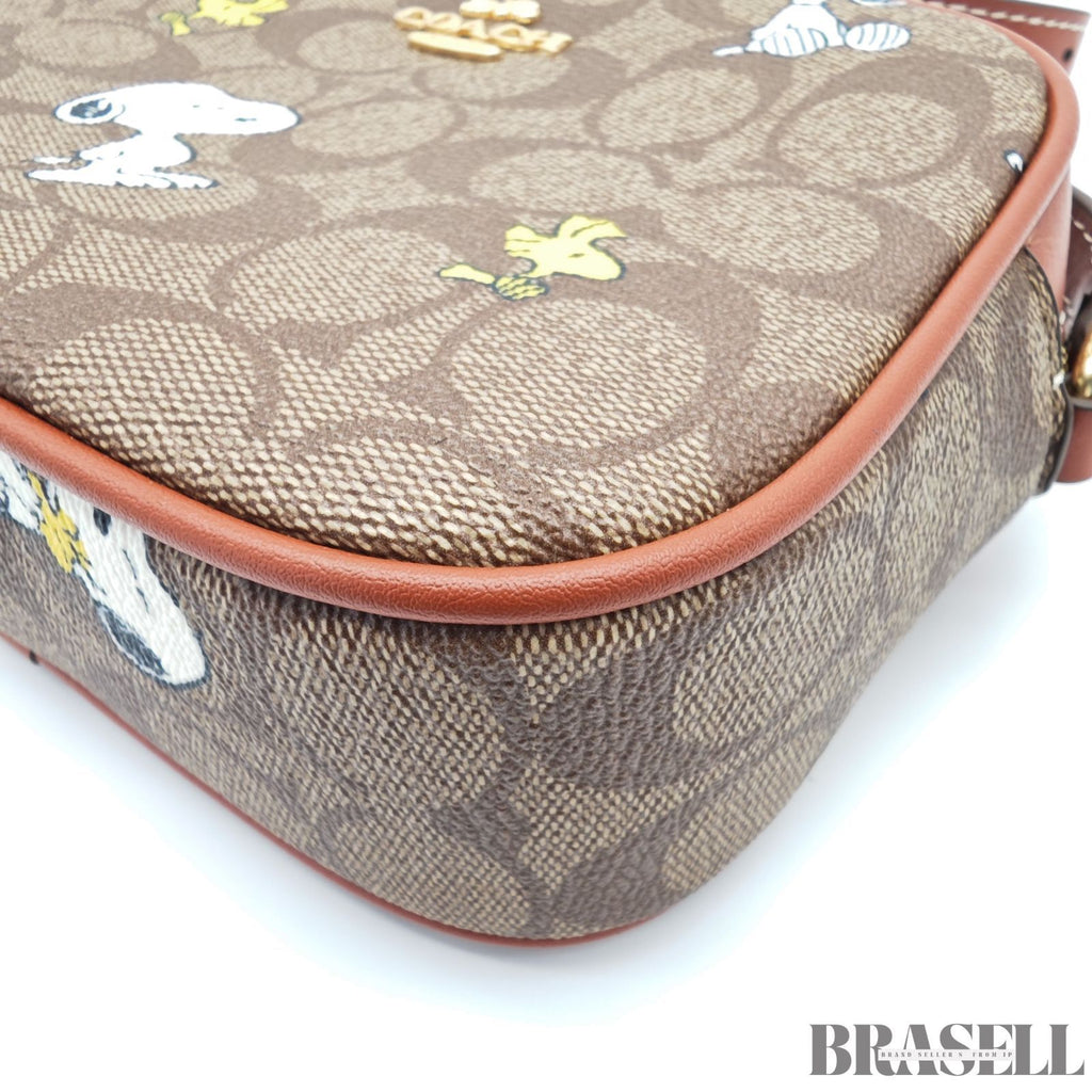 COACH コーチ シグネチャー スヌーピーコラボ CF428 バッグ ショルダーバッグ コンパクト 可愛い キャラクター カーキ レディース 保存袋