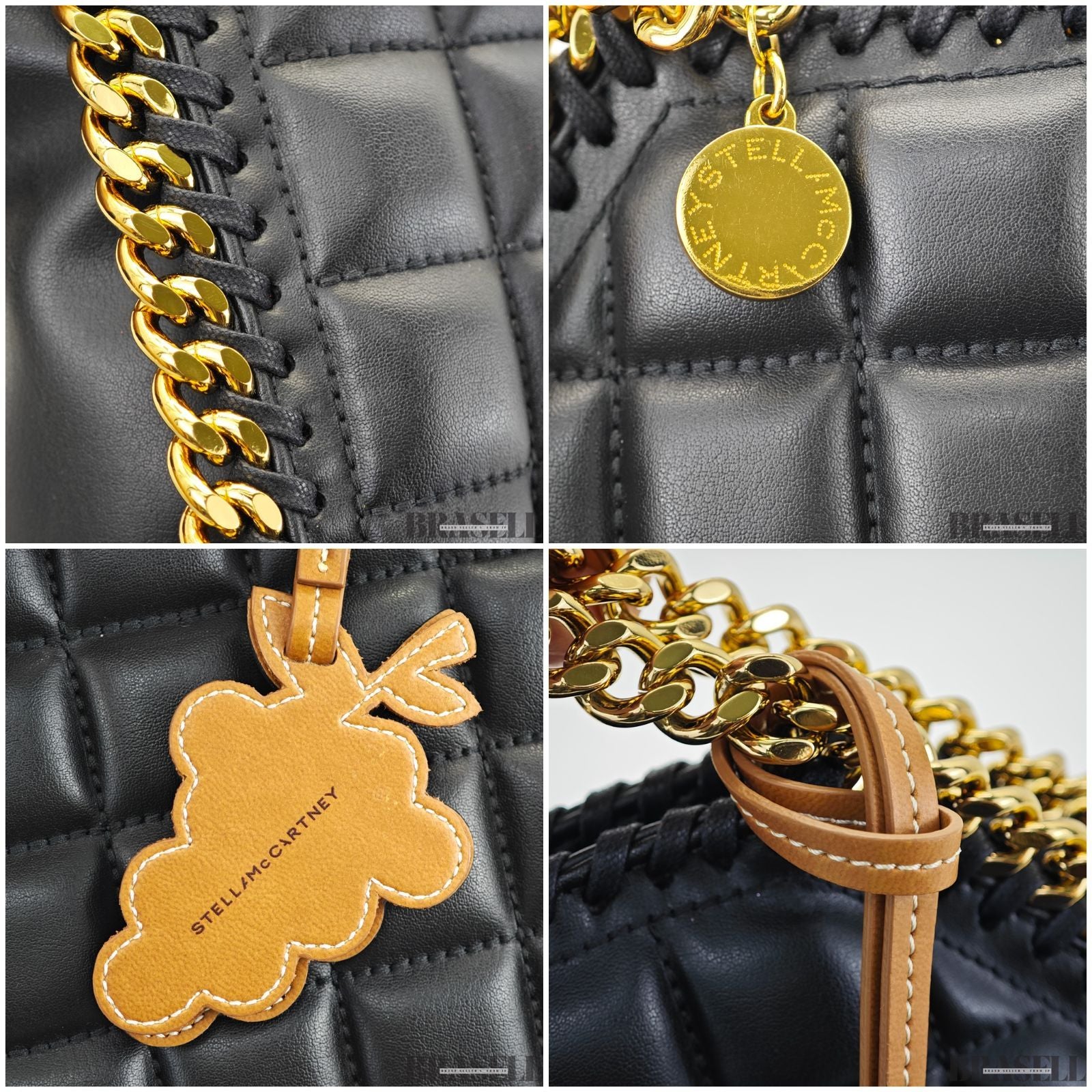 Stella McCartney ステラマッカートニー ファラベラ 371223WP0269 バッグ ハンドバッグ ショルダーバッグ 2way 型押し ゴールドチェーン ブラック レディース 保存袋