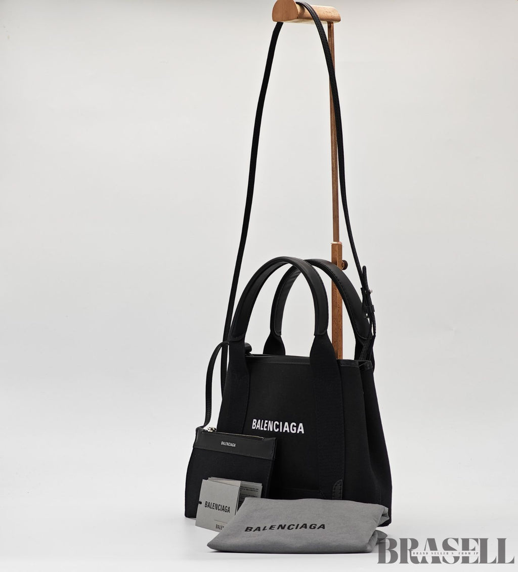 BALENCIAGA バレンシアガ ネイビーカバXS 390346・1000 バッグ ハンドバッグ ショルダーバッグ 2way ブラック レディース 保存袋, ショルダーストラップ