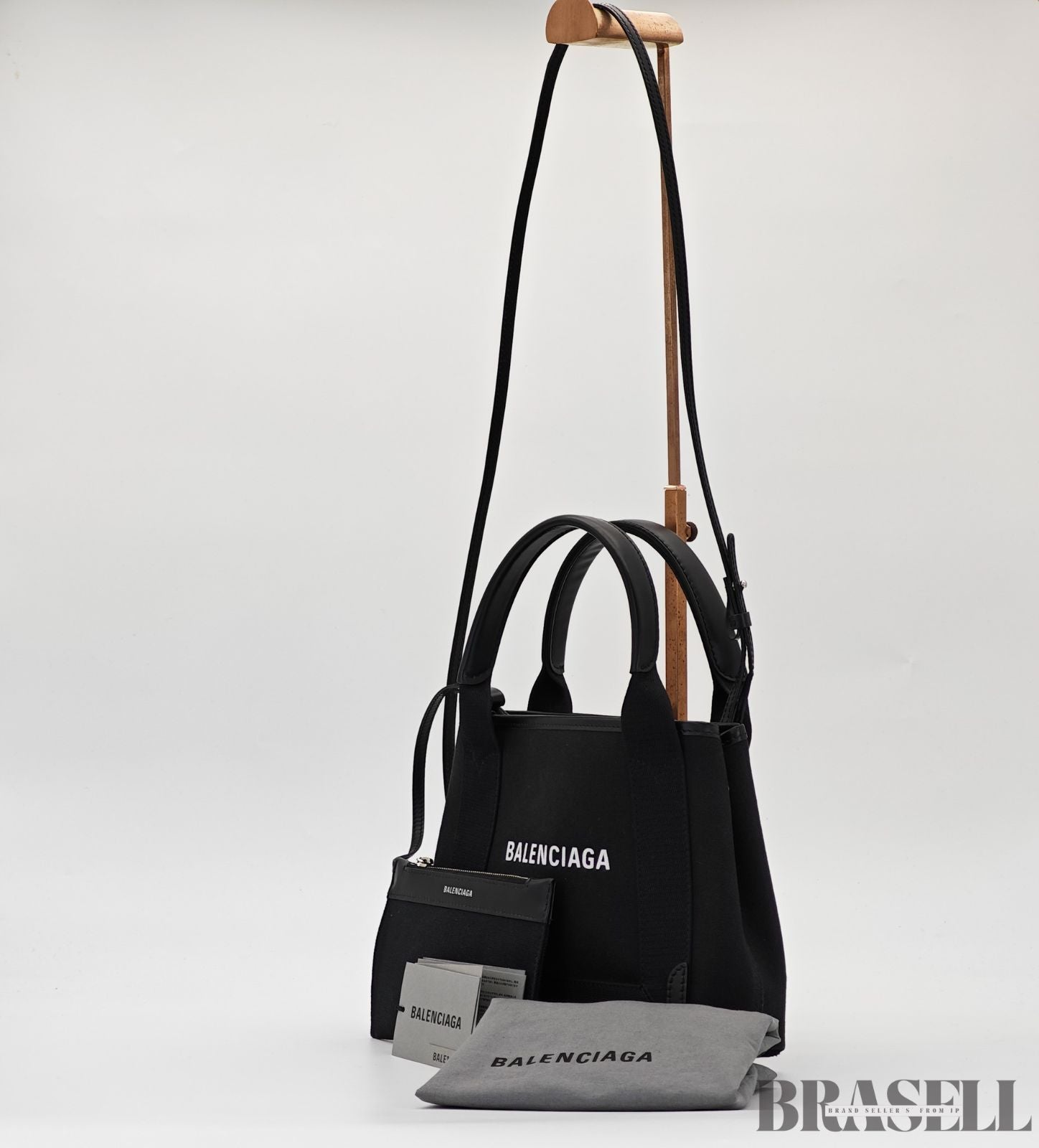 BALENCIAGA バレンシアガ ネイビーカバXS 390346・1000 バッグ ハンドバッグ ショルダーバッグ 2way ブラック レディース 保存袋, ショルダーストラップ