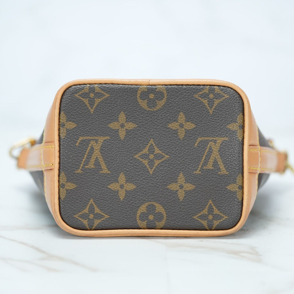 LOUIS VUITTON ナノノエ モノグラム M81266 バッグ ハンドバッグ ショルダーバッグ バケツバッグ 2way ブラウン レディース メンズ 箱 ショルダーストラップ 保存袋