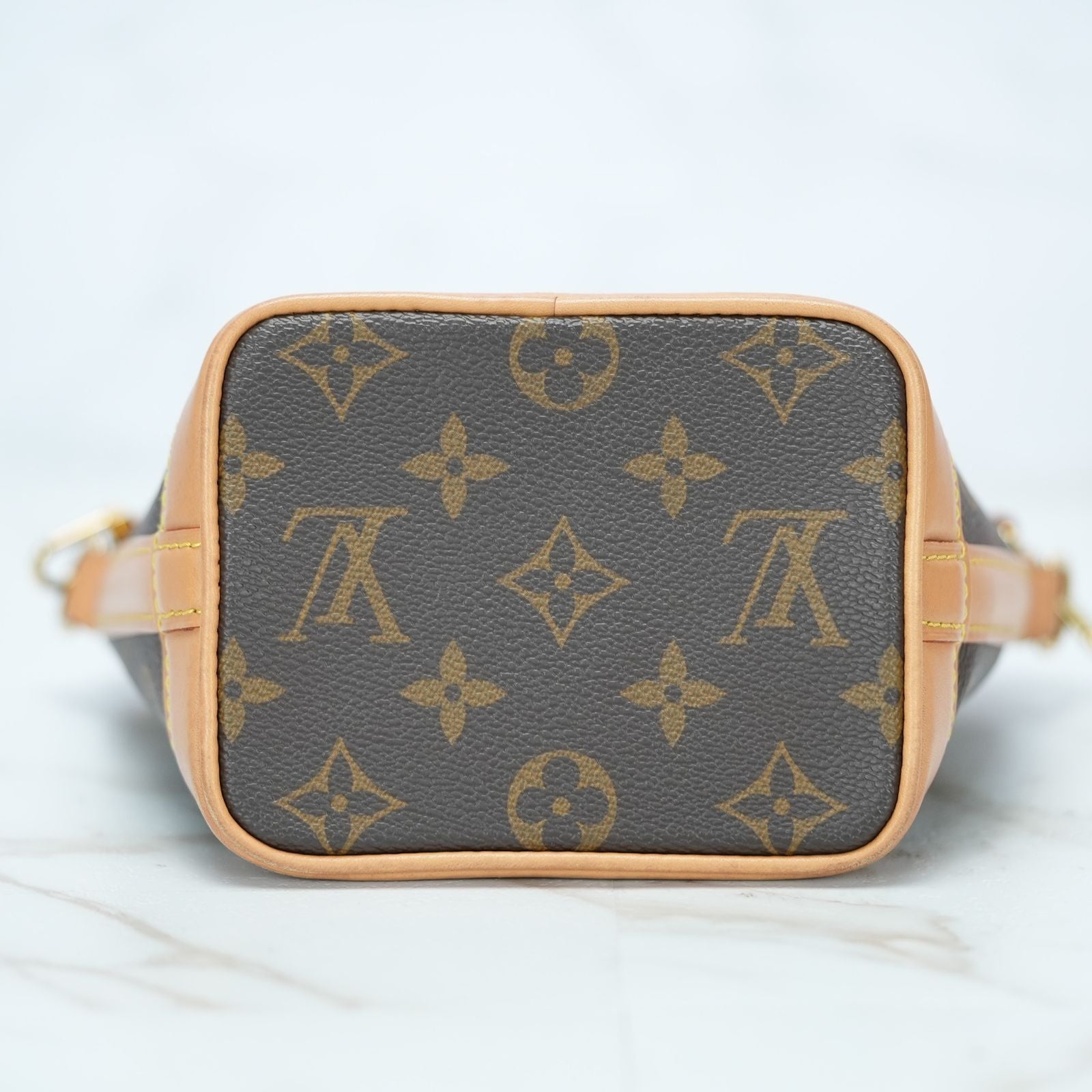 LOUIS VUITTON ナノノエ モノグラム M81266 バッグ ハンドバッグ ショルダーバッグ バケツバッグ 2way ブラウン レディース メンズ 箱 ショルダーストラップ 保存袋