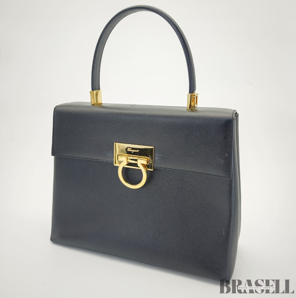 Ferragamo フェラガモ ガンチーニ 2way ショルダーバッグ バッグ トートバッグ ブラック レディース ショルダーストラップ