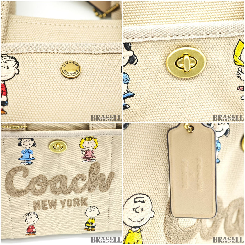 COACH コーチ COACH X PEANUTS  スヌーピー カーゴ トート バッグ C2657 CBH43 バッグ ショルダーバッグ 2way キャラクター 可愛い ベージュ レディース 保存袋 ショルダーストラップ