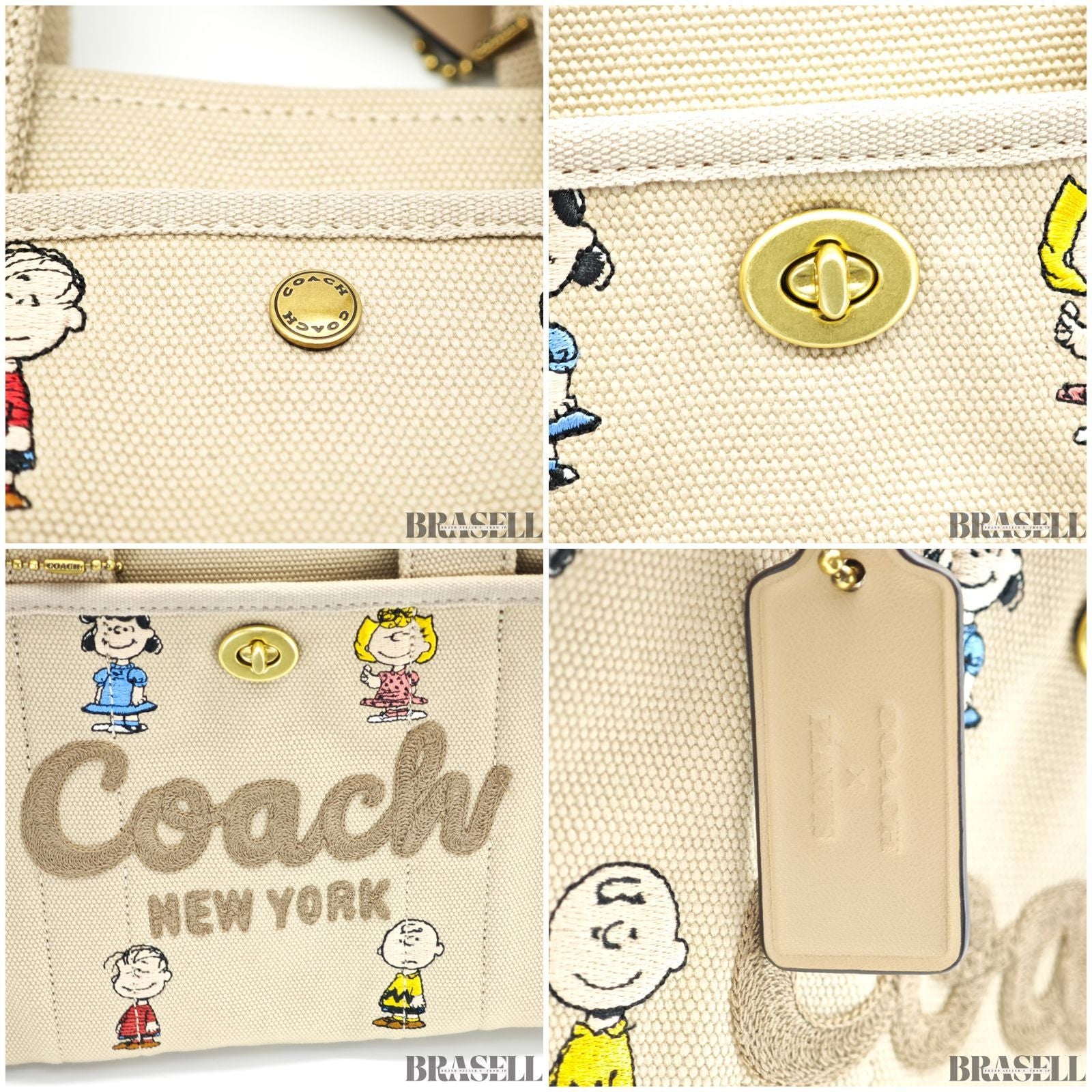COACH コーチ COACH X PEANUTS  スヌーピー カーゴ トート バッグ C2657 CBH43 バッグ ショルダーバッグ 2way キャラクター 可愛い ベージュ レディース 保存袋 ショルダーストラップ