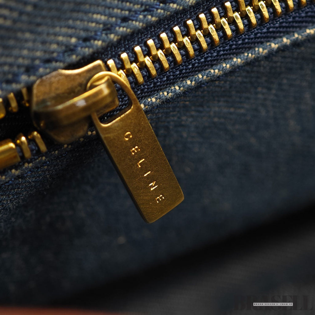 CELINE  セリーヌ パリマカダム ワンショルダーバッグ バッグ ハンドバッグ フラップ デニム ブラウン系 レディース 保存袋