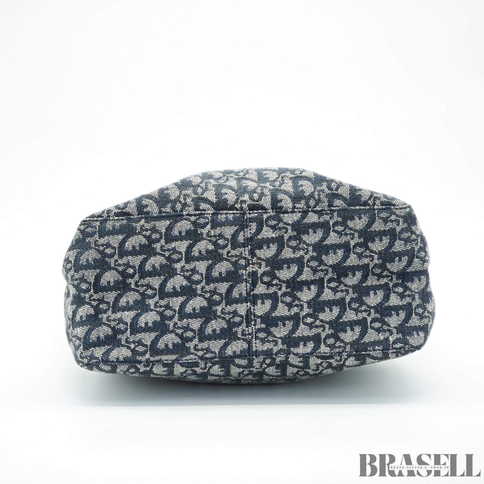 Dior ディオール トロッター トートバッグ ハンドバッグ キャンバス レザー ネイビー レディース