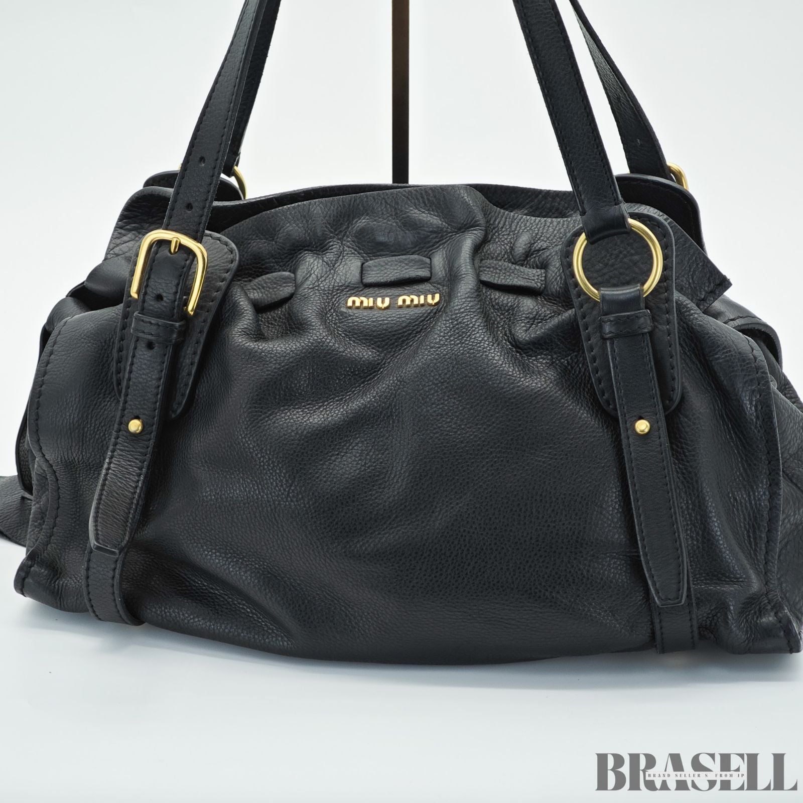 miu miu ミュウミュウ ハンドバッグ トートバッグ ショルダーバッグ  RR1312 バッグ 横長 ブラック 黒 レディース