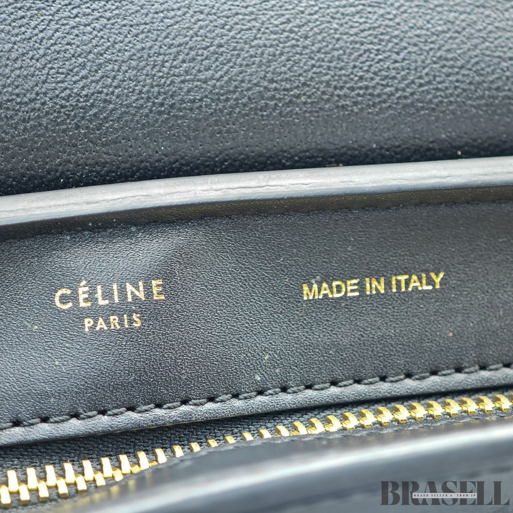 CELINE セリーヌトラペーズ スモール 2WAY ハンドバッグ ショルダーバッグ ブラック ライトブルー アイボリー 水色 レディース