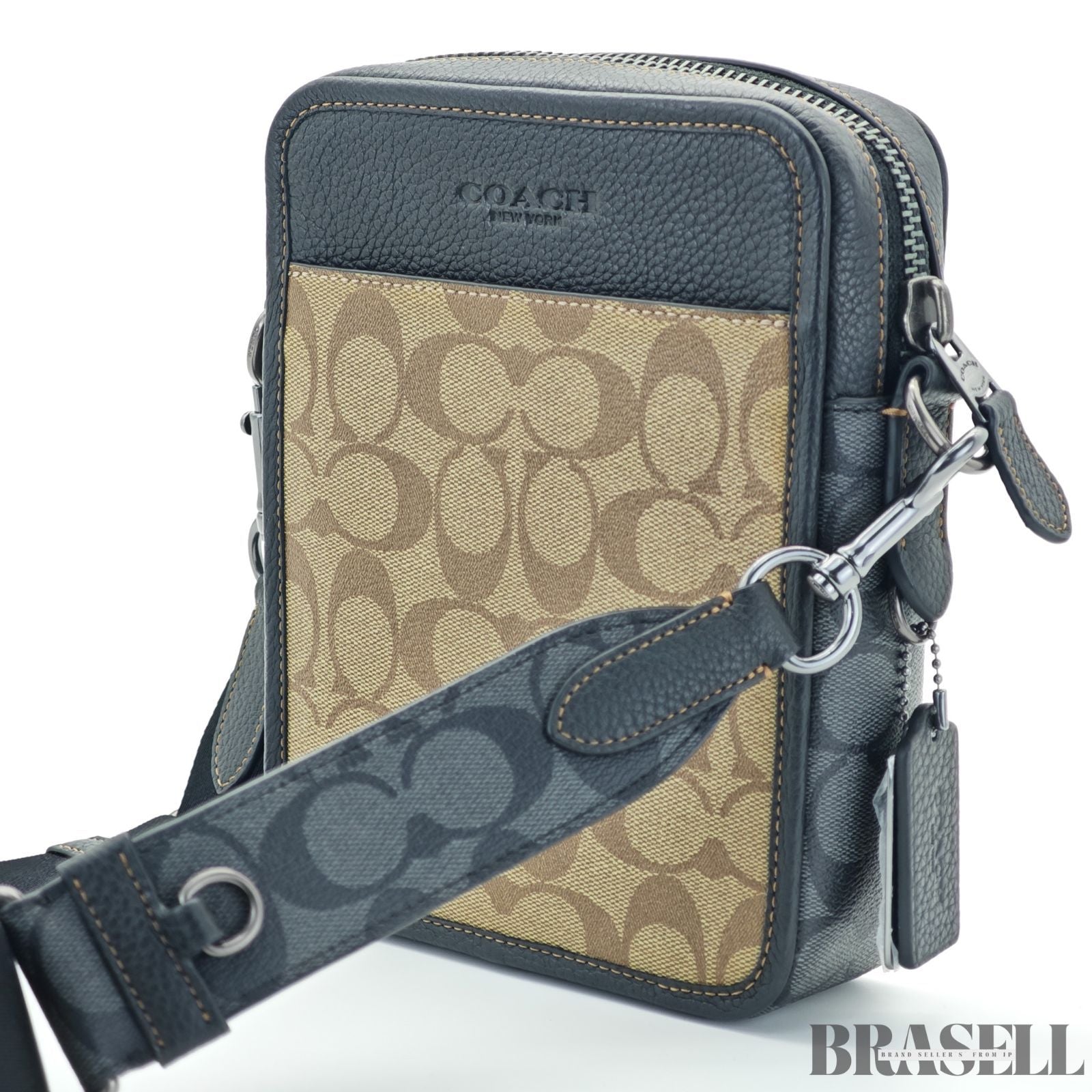 COACH コーチ シグネチャー サリバン クロスボディ CC090 バッグ ショルダーバッグ コンパクト カーキ レディース