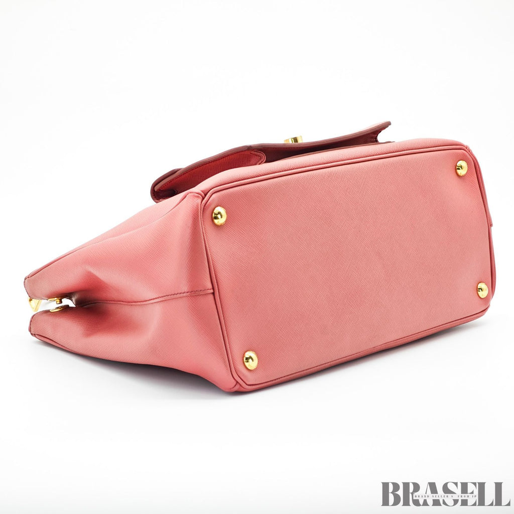 PRADA プラダ サフィアーノ レザー ガレリア  2way ハンドバッグ ピンク トートバッグ 鍵 ショルダーストラップ レディース メンズ