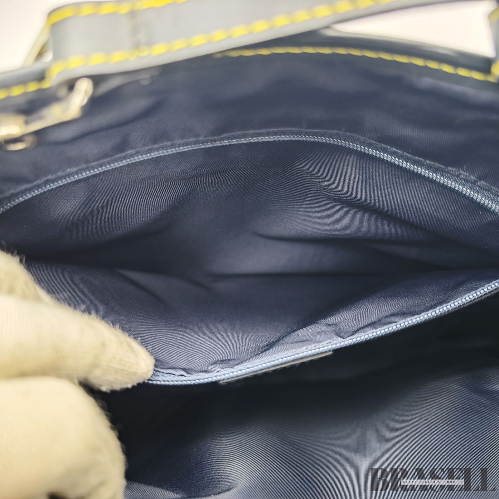 Dior ディオール トロッター トートバッグ ハンドバッグ キャンバス レザー ネイビー レディース