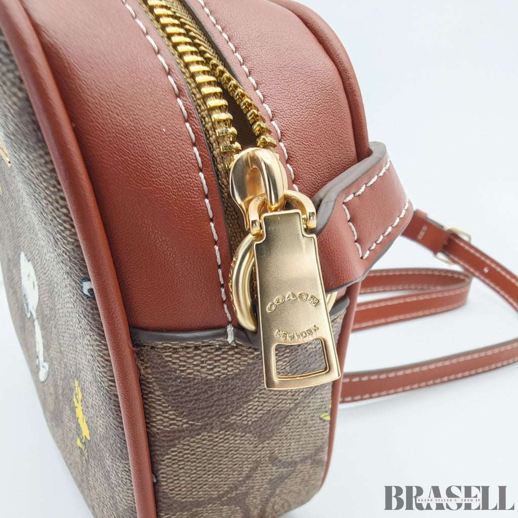 COACH コーチ シグネチャー スヌーピーコラボ CF428 バッグ ショルダーバッグ コンパクト 可愛い キャラクター カーキ レディース 保存袋