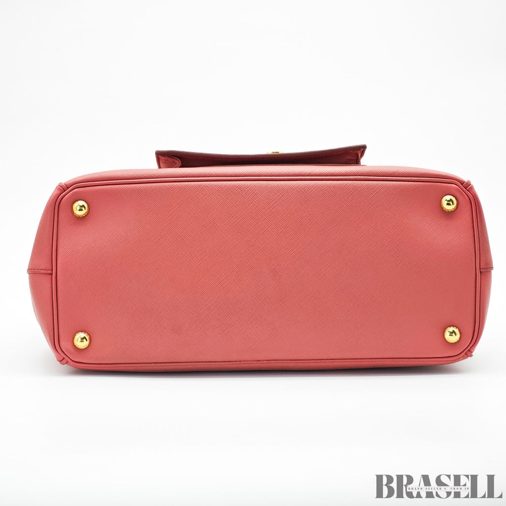 PRADA プラダ サフィアーノ レザー ガレリア  2way ハンドバッグ ピンク トートバッグ 鍵 ショルダーストラップ レディース メンズ
