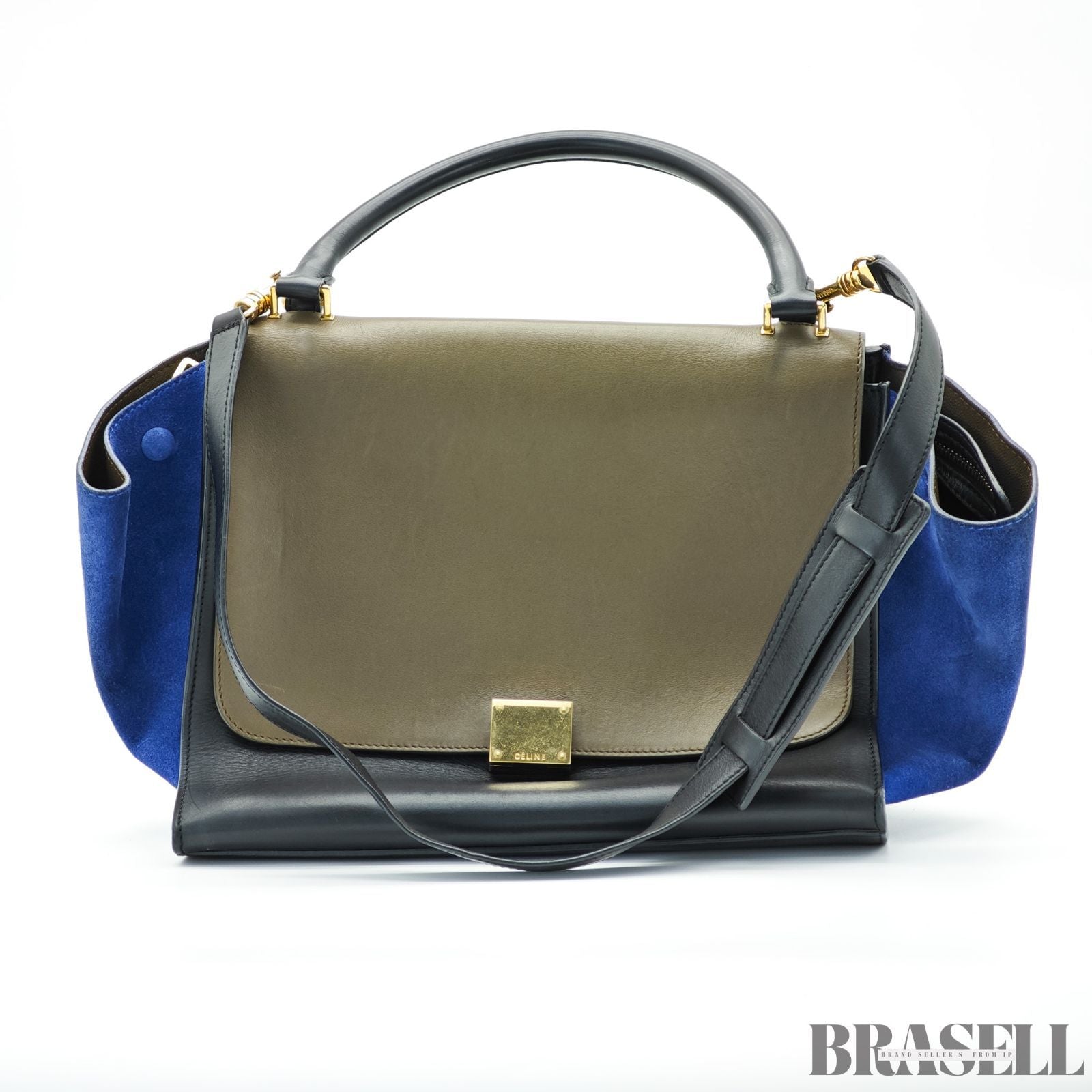 CELINE セリーヌ トラペーズ スモール 2WAYバッグ バッグ 2way フラップ ブラック レディース メンズ ショルダーストラップ