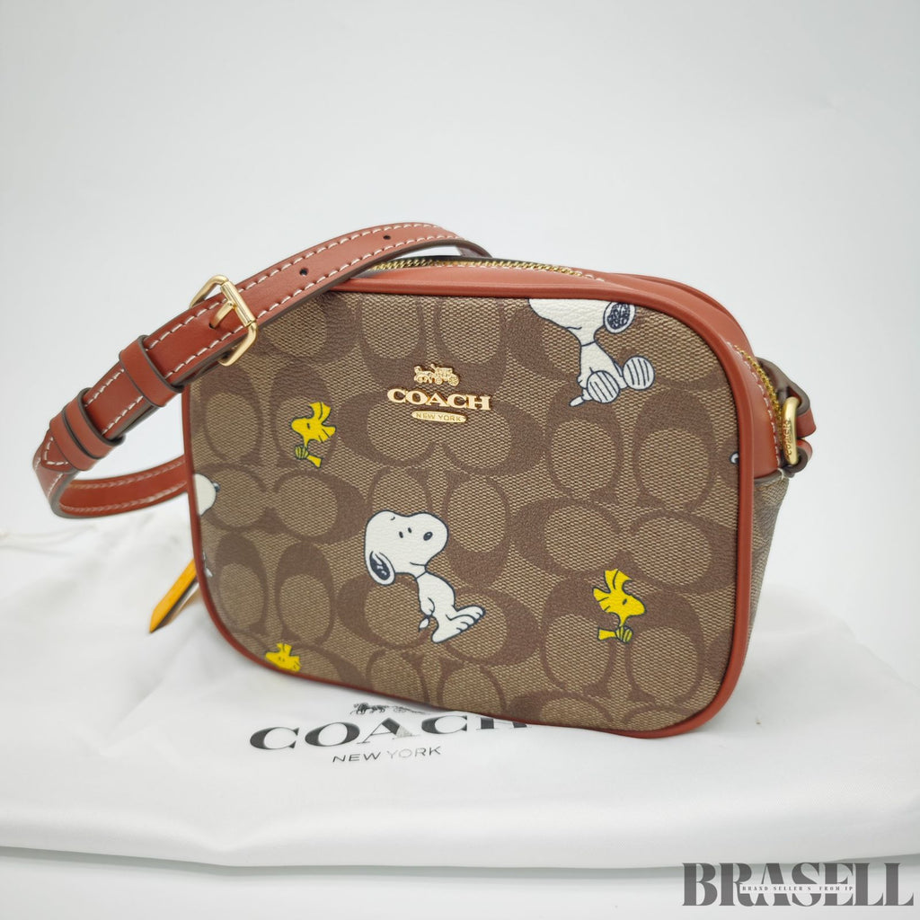 COACH コーチ シグネチャー スヌーピーコラボ CF428 バッグ ショルダーバッグ コンパクト 可愛い キャラクター カーキ レディース 保存袋