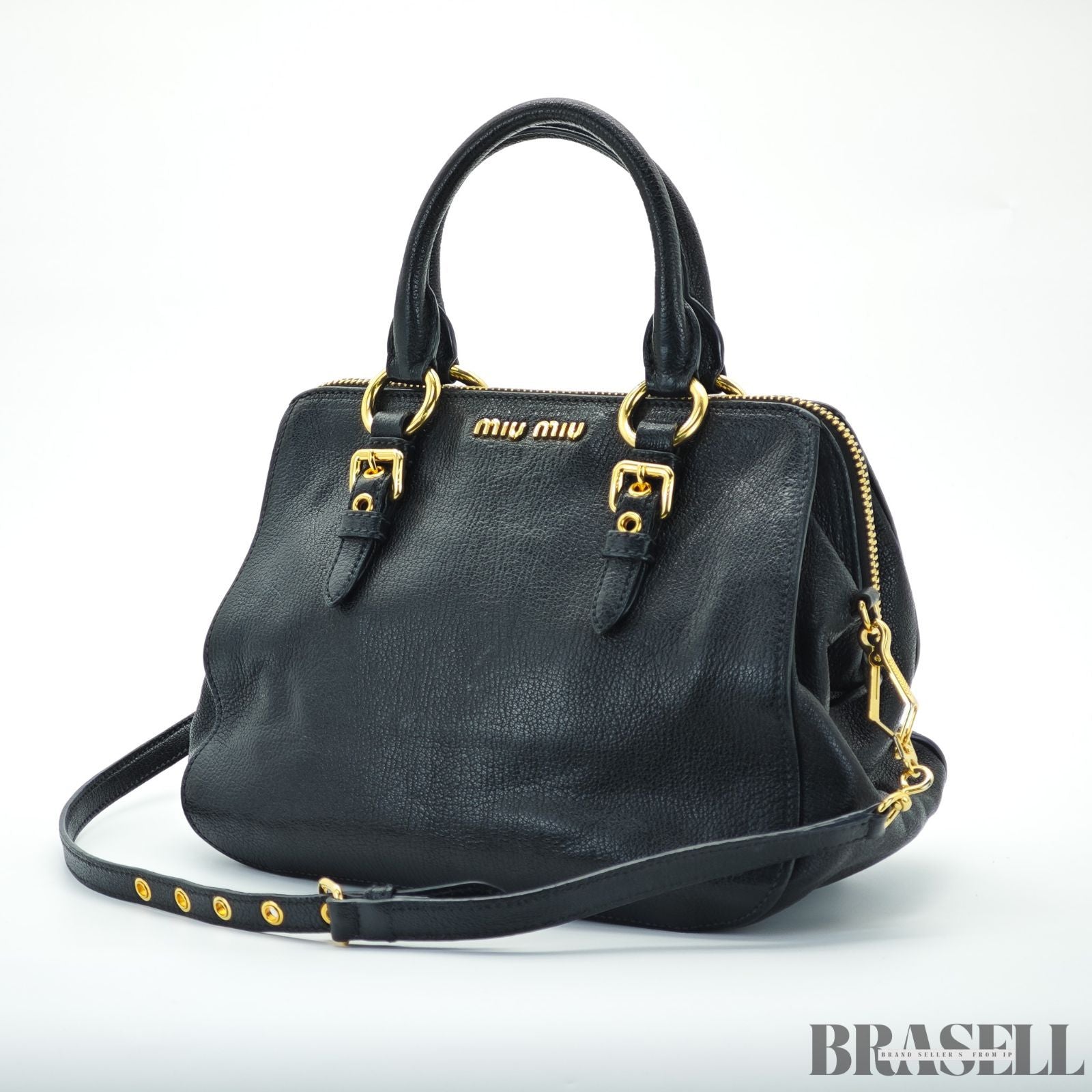 miu miu ミュウミュウ マドラス 2way RL0058 バッグ ハンドバッグ ショルダーバッグ ブラック 黒 レディース 保存袋 ギャランティーカード ショルダーストラップ