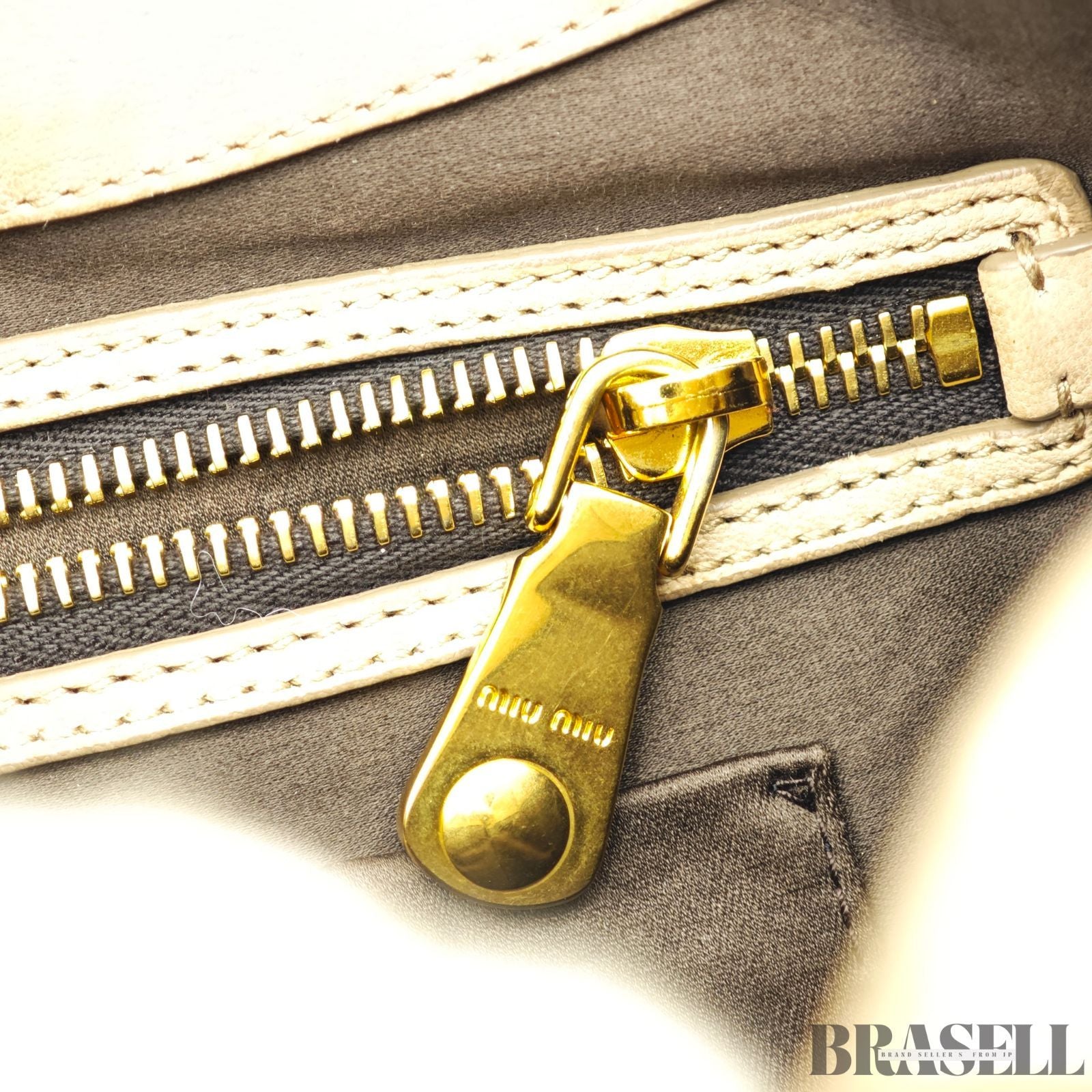 MIUMIU ミュウミュウ マテラッセ レザー ハンドバッグ バッグ 2way ブラウン レディース