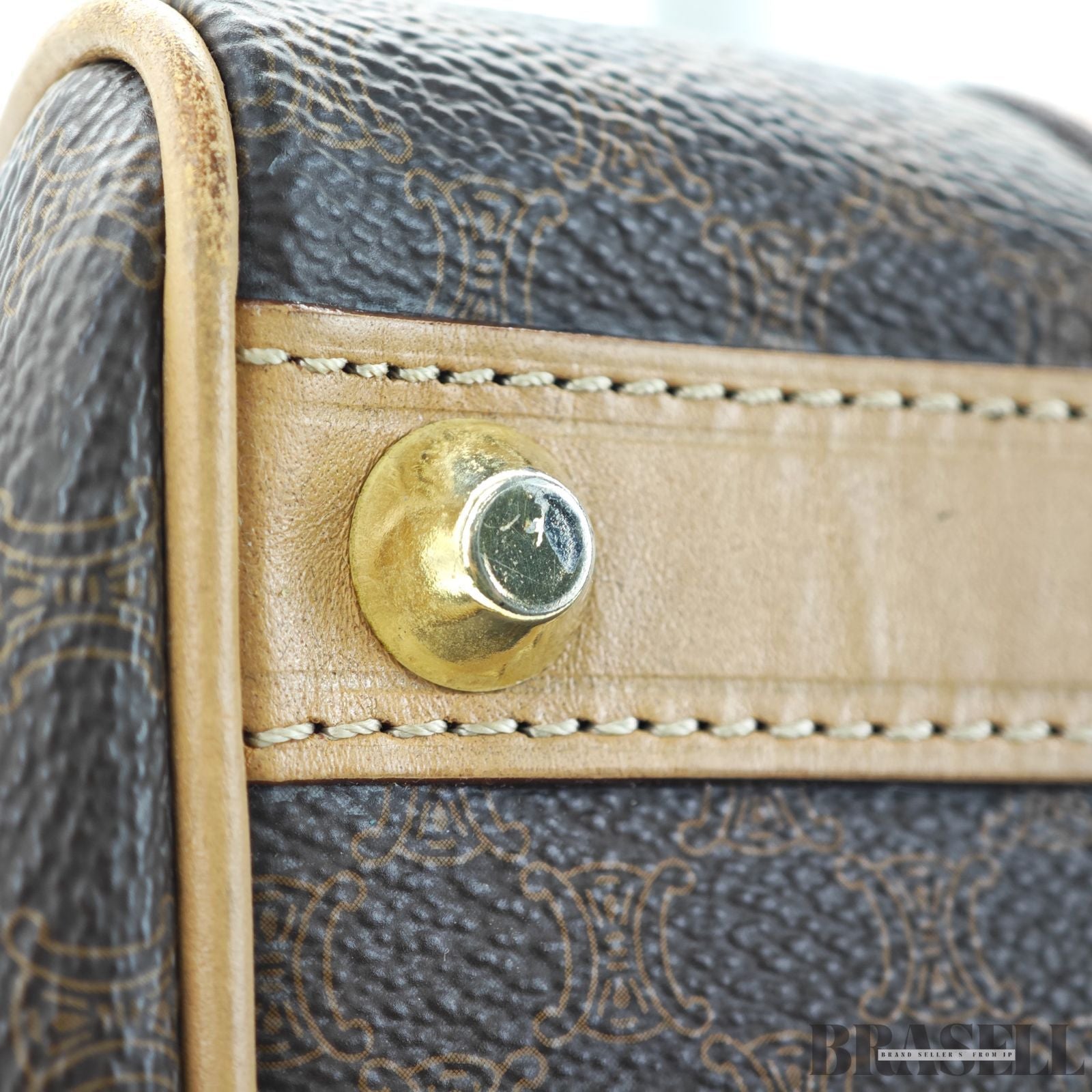 CELINE セリーヌ マカダムハンドバッグ ミニボストンバッグ バッグ ボストンバッグ ブラウン レディース