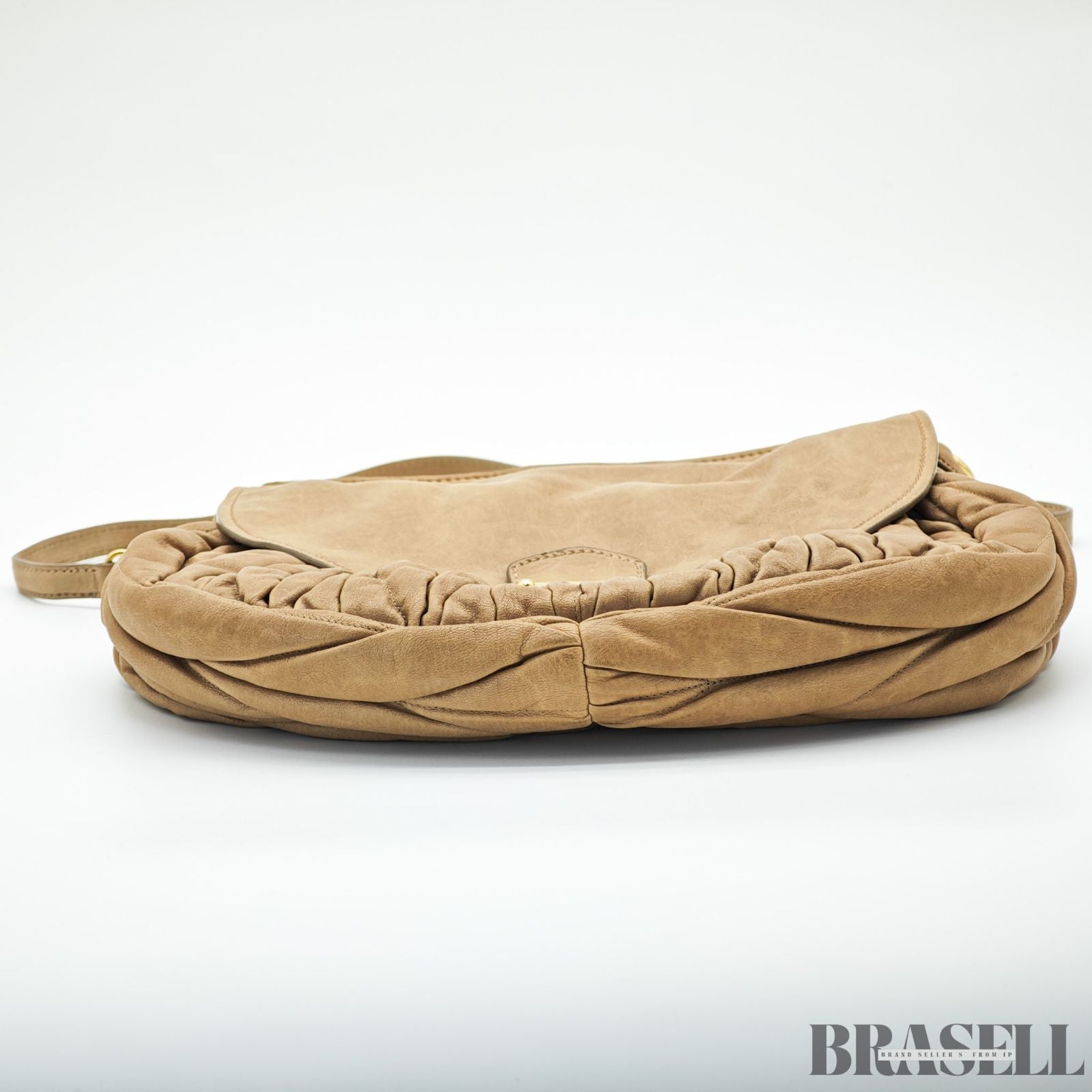 MIUMIU ミュウミュウ マテラッセ レザー ハンドバッグ バッグ 2way ブラウン レディース