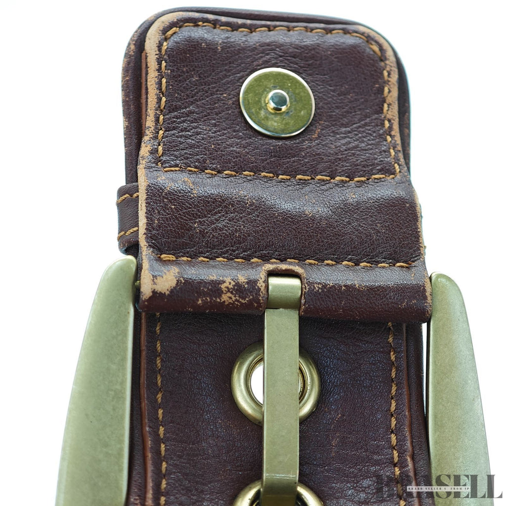 CELINE  セリーヌ パリマカダム ワンショルダーバッグ バッグ ハンドバッグ フラップ デニム ブラウン系 レディース 保存袋