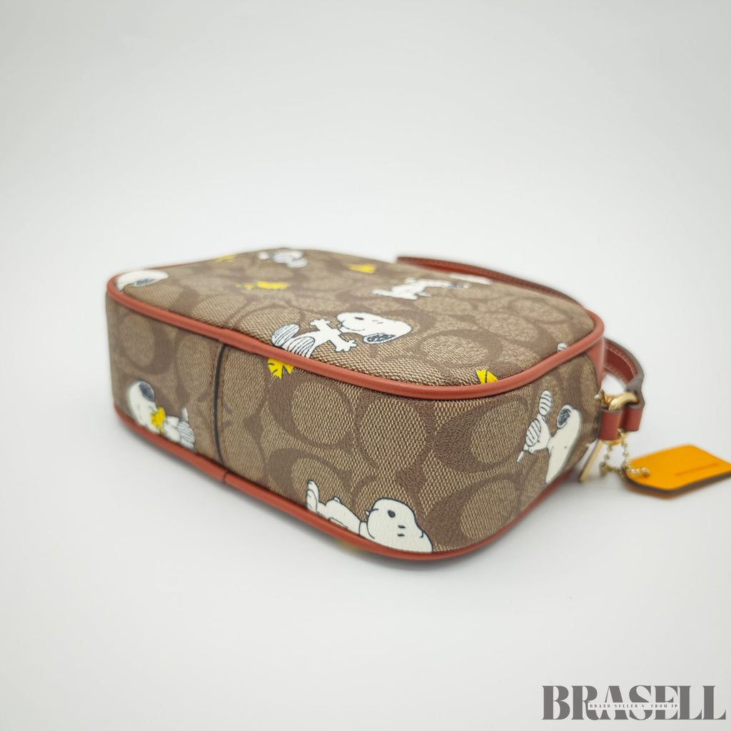 COACH コーチ シグネチャー スヌーピーコラボ CF428 バッグ ショルダーバッグ コンパクト 可愛い キャラクター カーキ レディース 保存袋