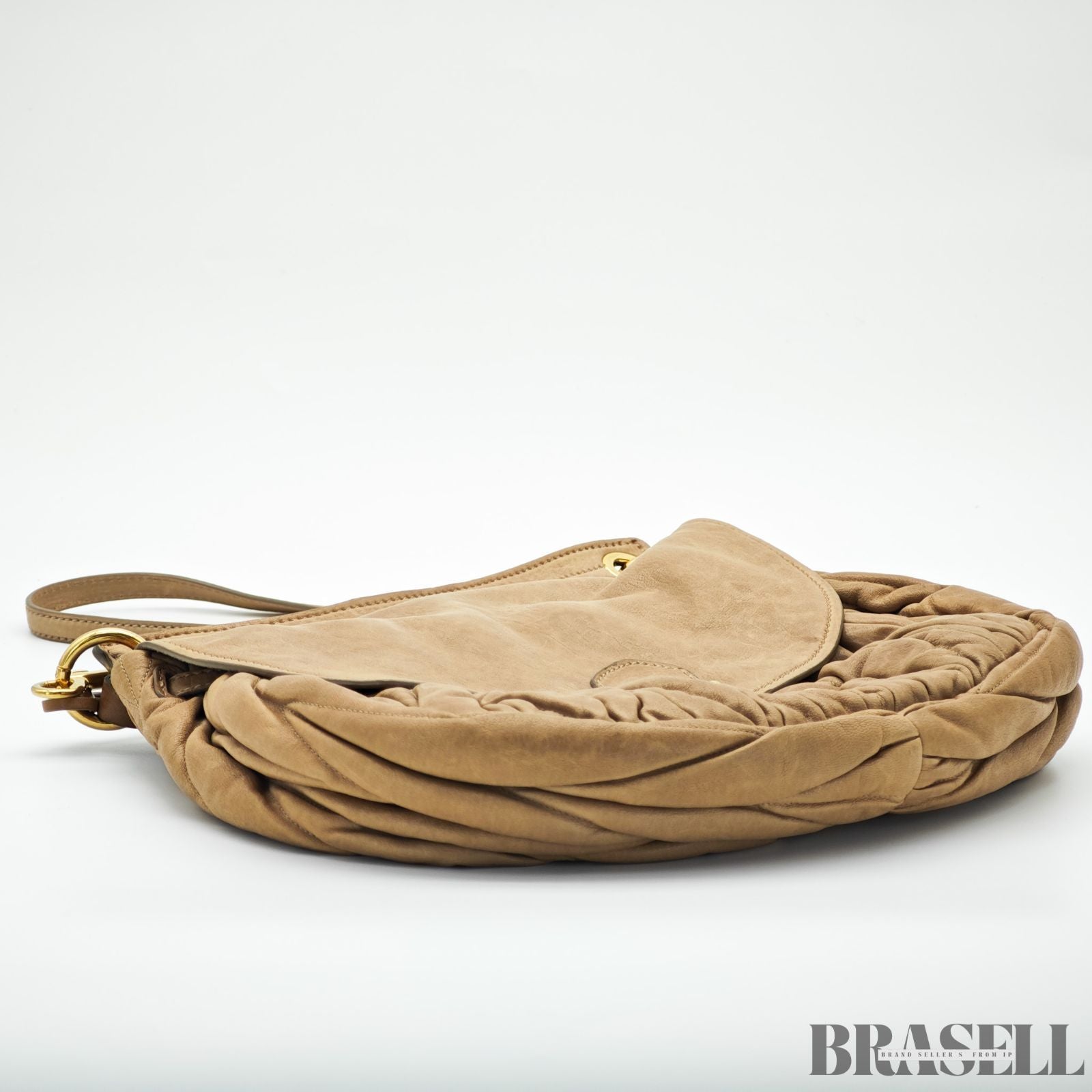 MIUMIU ミュウミュウ マテラッセ レザー ハンドバッグ バッグ 2way ブラウン レディース