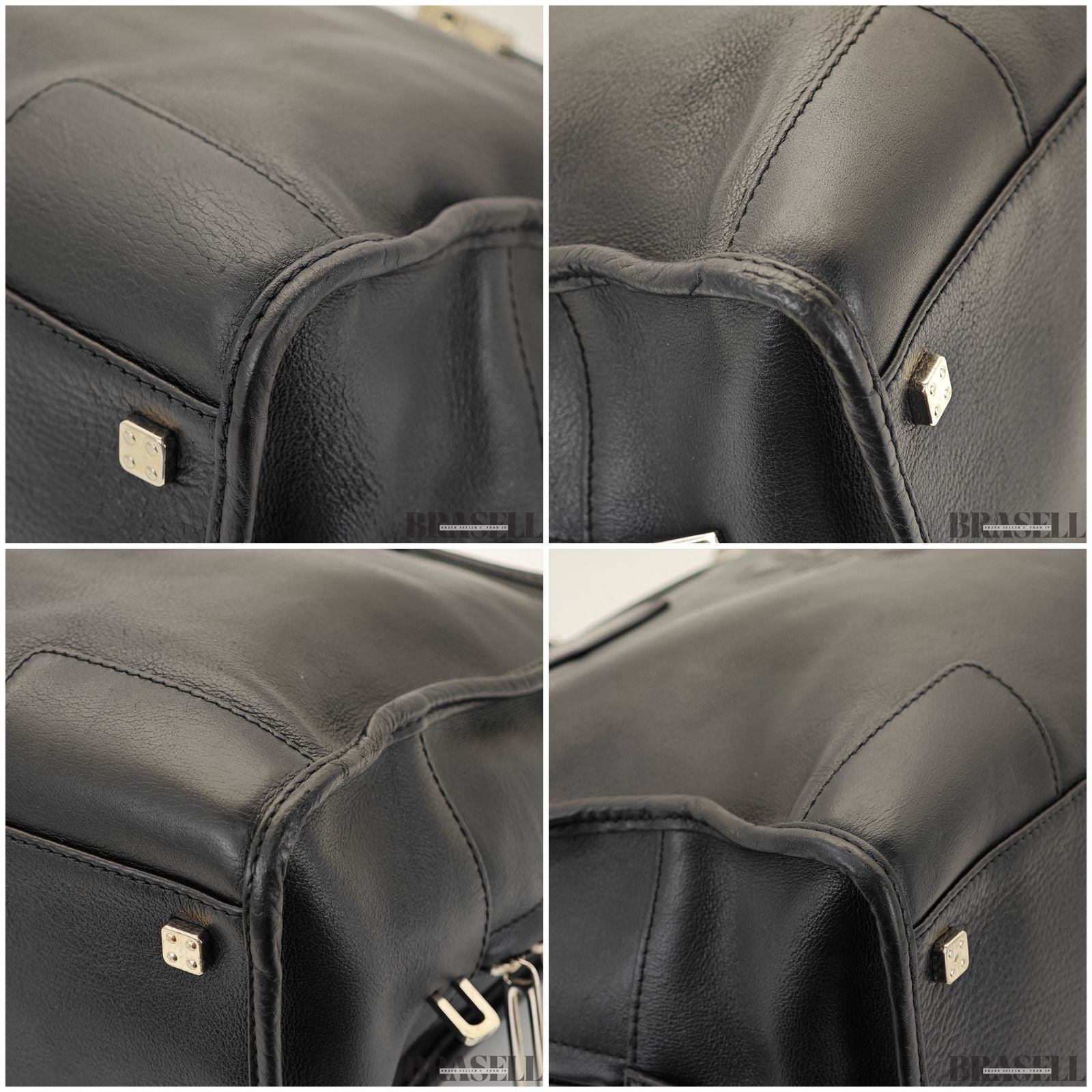 LOEWE ロエベ アマソナ36 バッグ ハンドバッグ 横長 ブラック シルバー金具 レディース メンズ