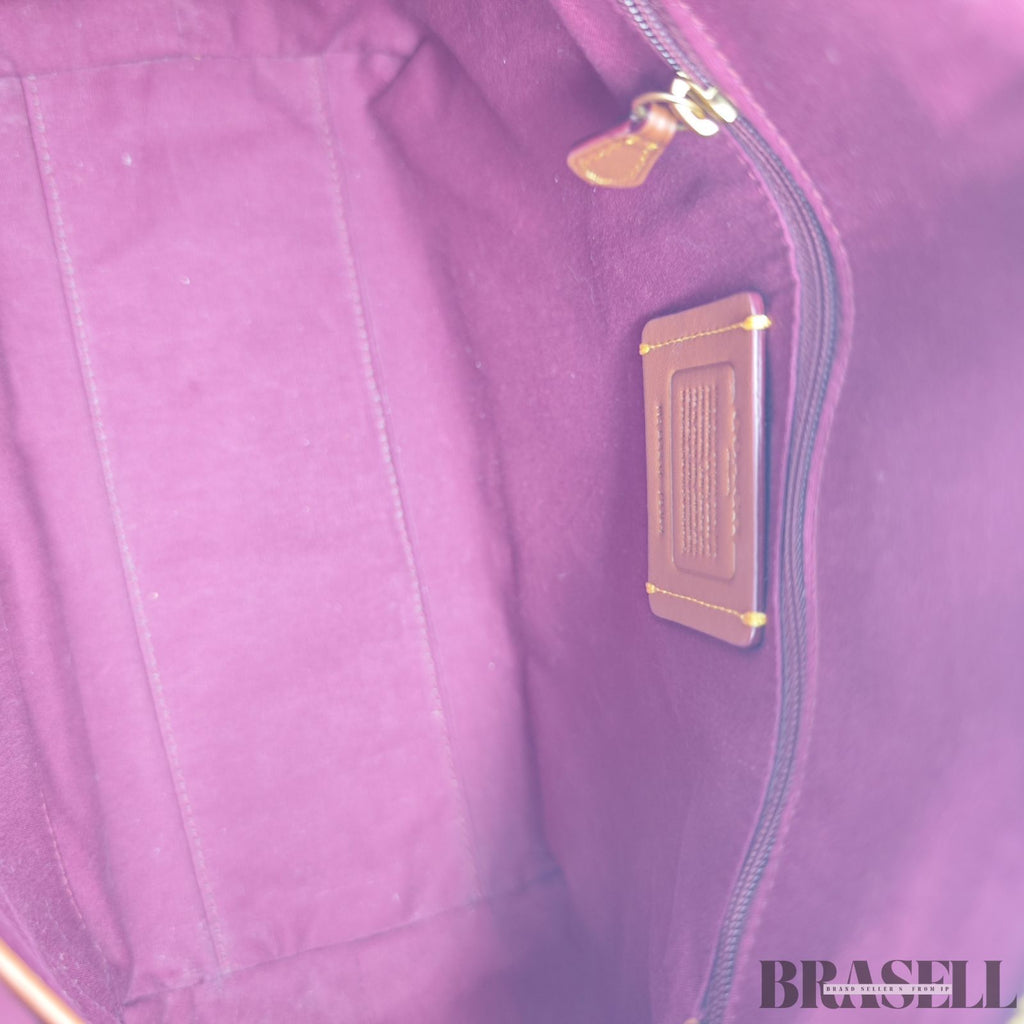 COACH コーチ エリス サッチェル シグネチャー 796364 バッグ トートバッグ ショルダーバッグ 2way ブラウン レンガ色系 ×ベージュ レディース ショルダーストラップ