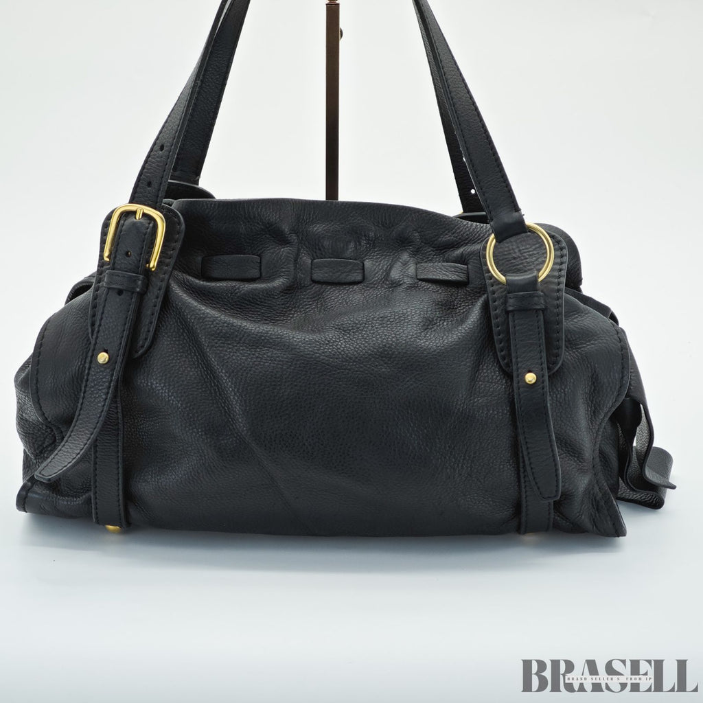 miu miu ミュウミュウ ハンドバッグ トートバッグ ショルダーバッグ  RR1312 バッグ 横長 ブラック 黒 レディース