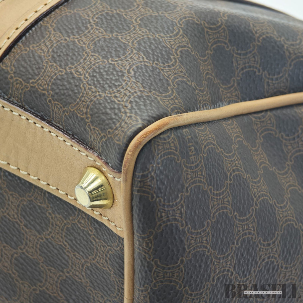 CELINE セリーヌ マカダムハンドバッグ ミニボストンバッグ バッグ ボストンバッグ ブラウン レディース