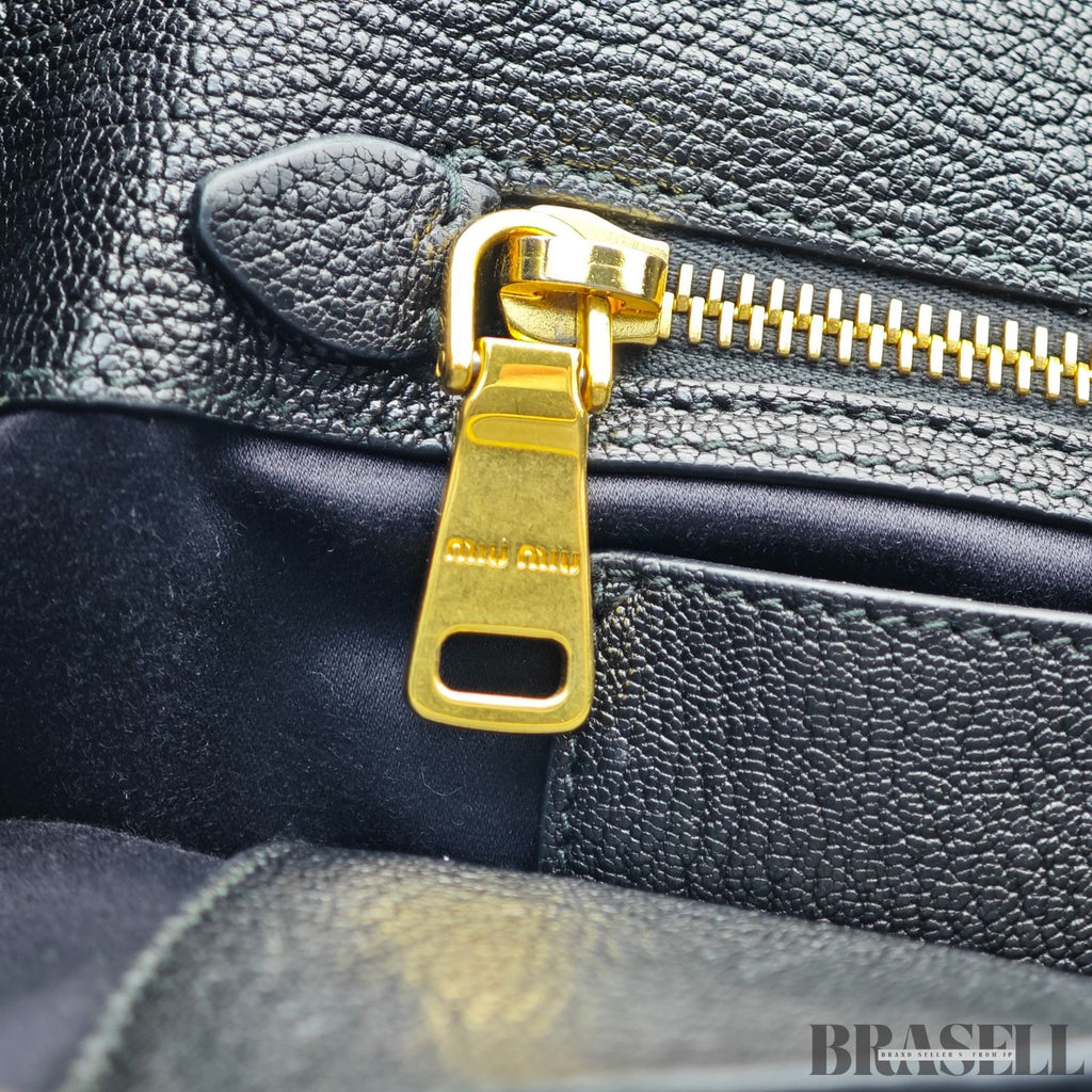 MIUMIU ミュウミュウ マテラッセ ブデニムキャンバスハンドバッグ バッグ ハンドバッグ 横長 ブルー レディース メンズ