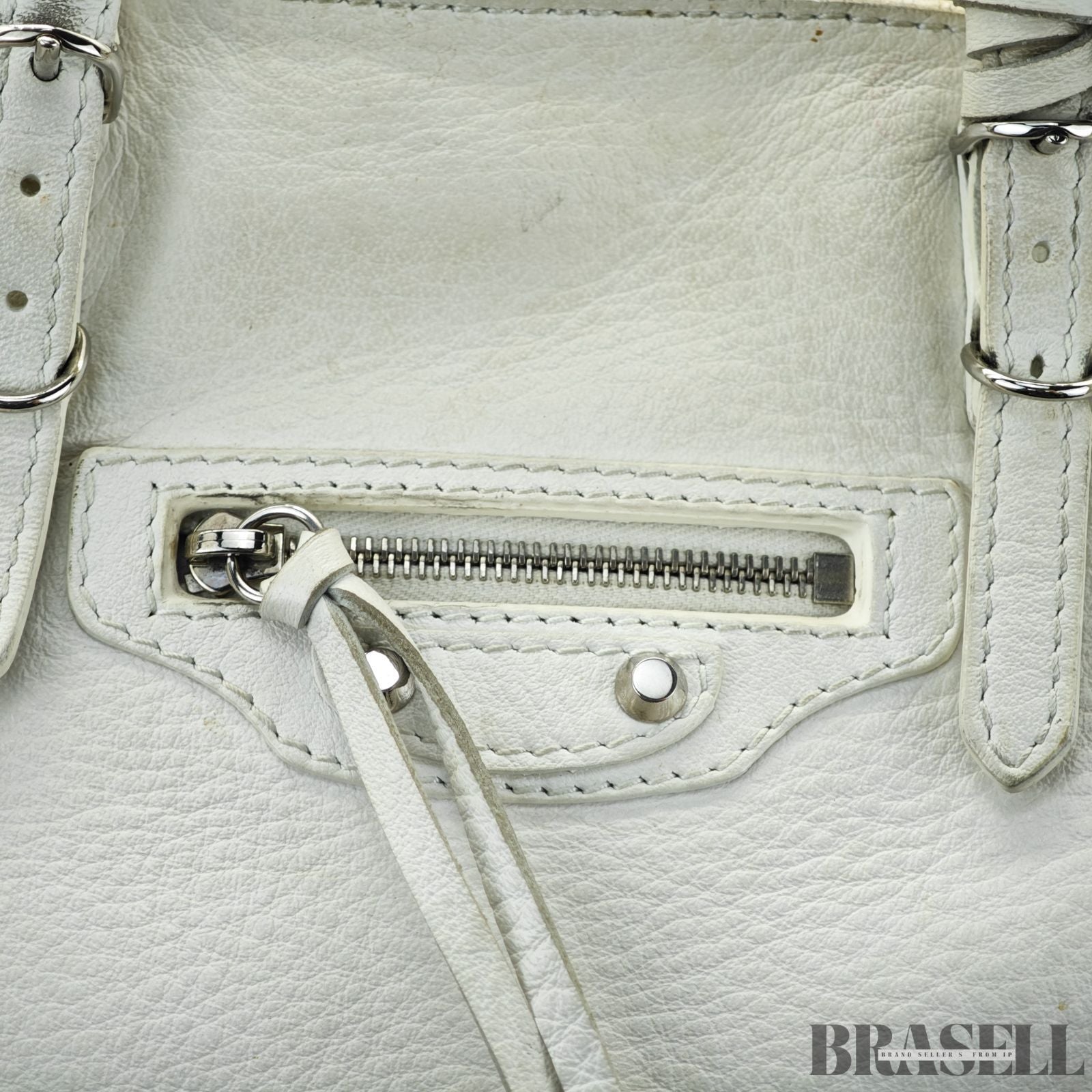 BALENCIAGA バレンシアガ THE PAPER 370926 バッグ 2way ハンドバッグ ショルダーバッグ アイボリー レディース ショルダーストラップ