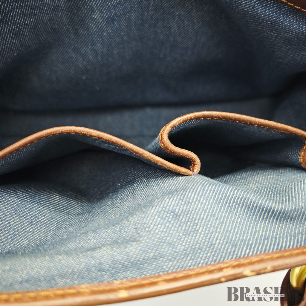 CELINE  セリーヌ マカダム柄 ブギ―バッグ YS00/75 バッグ ハンドバッグ キャンバス ブルーデニム/ブラウン レディース