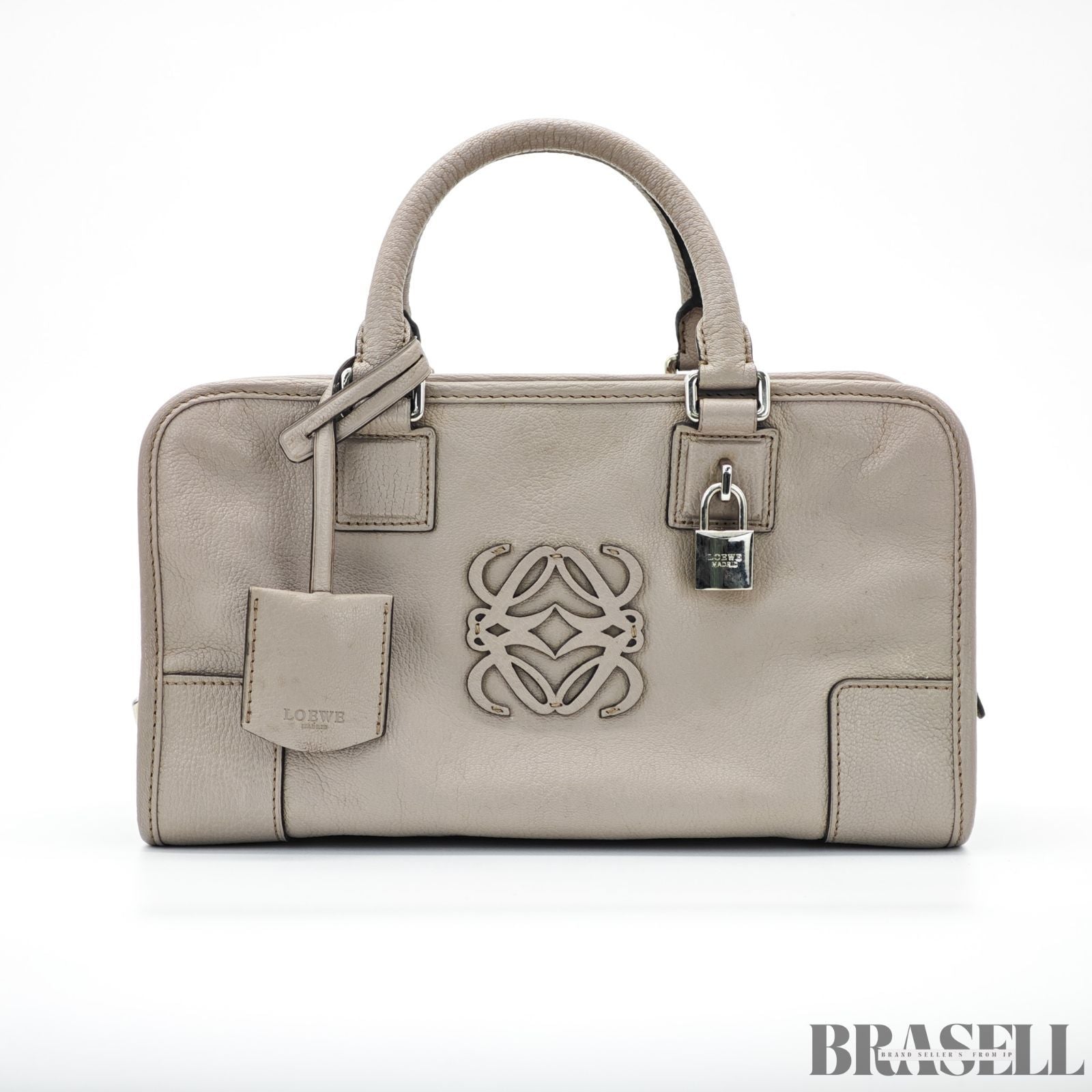 LOEWE ロエベ  アマソナ28  バッグ ハンドバッグ グレージュ シルバー金具 レディース 保存袋