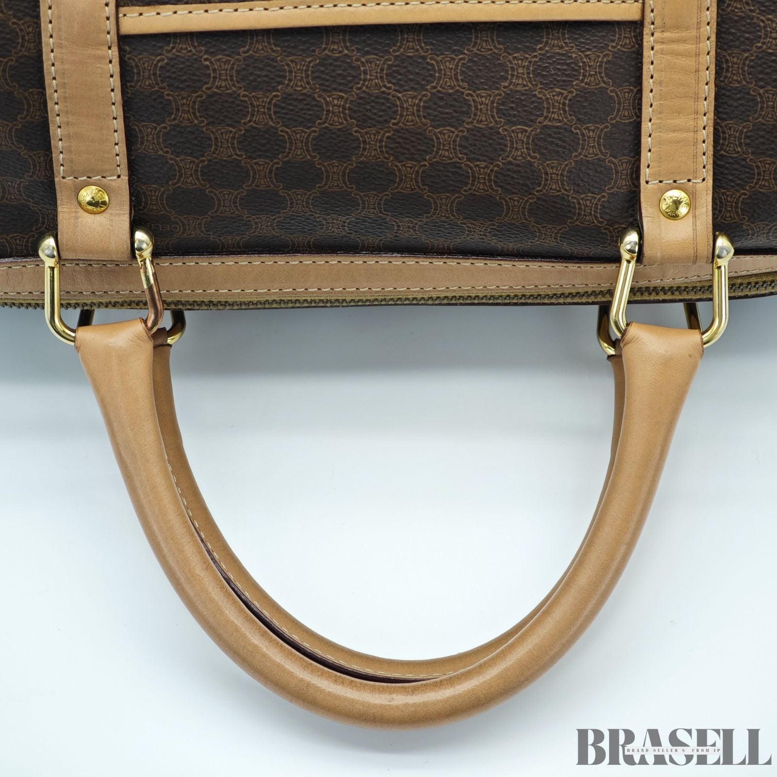 CELINE セリーヌ マカダムハンドバッグ ミニボストンバッグ バッグ ボストンバッグ ブラウン レディース