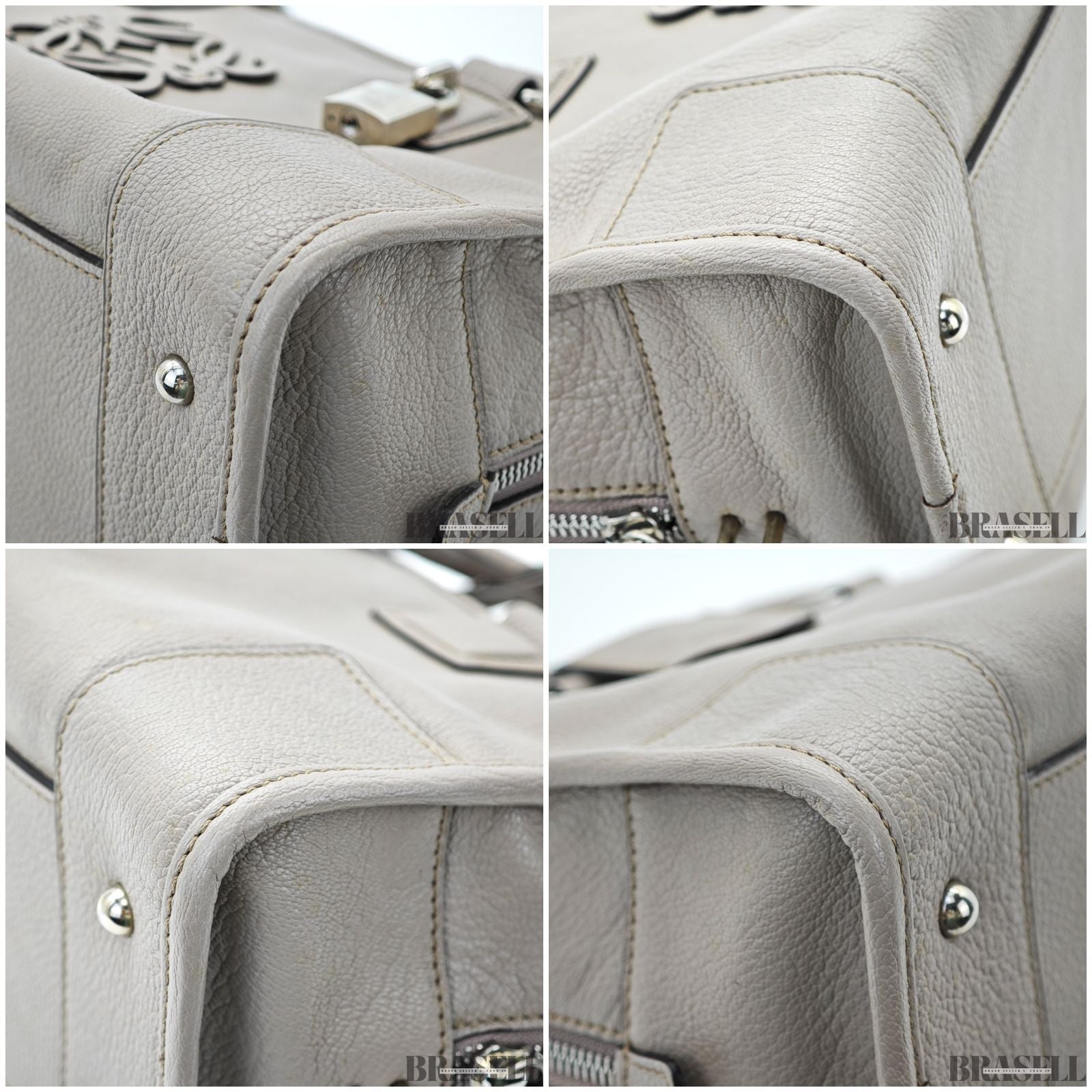 LOEWE ロエベ  アマソナ28  バッグ ハンドバッグ グレージュ シルバー金具 レディース 保存袋
