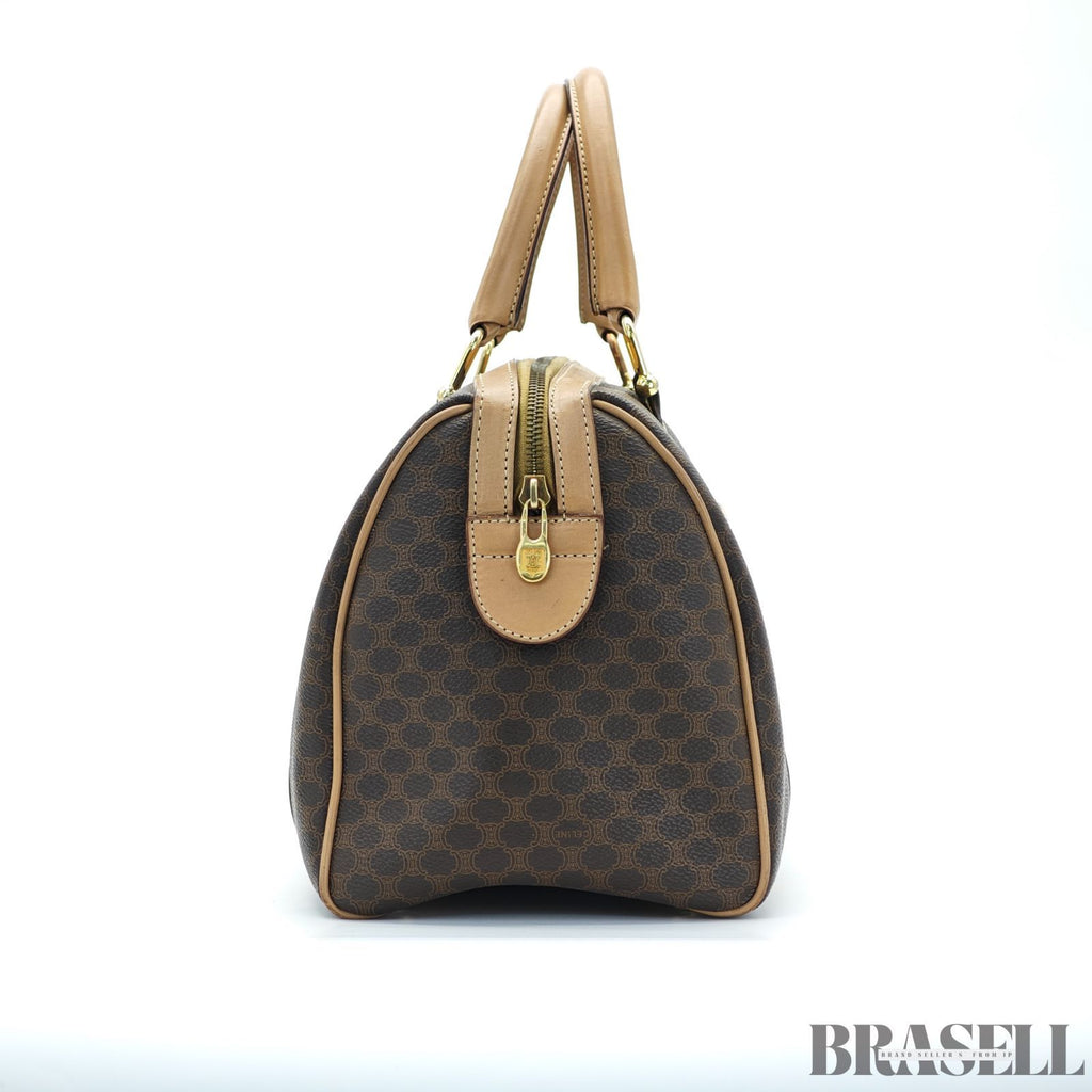 CELINE セリーヌ マカダムハンドバッグ ミニボストンバッグ バッグ ボストンバッグ ブラウン レディース