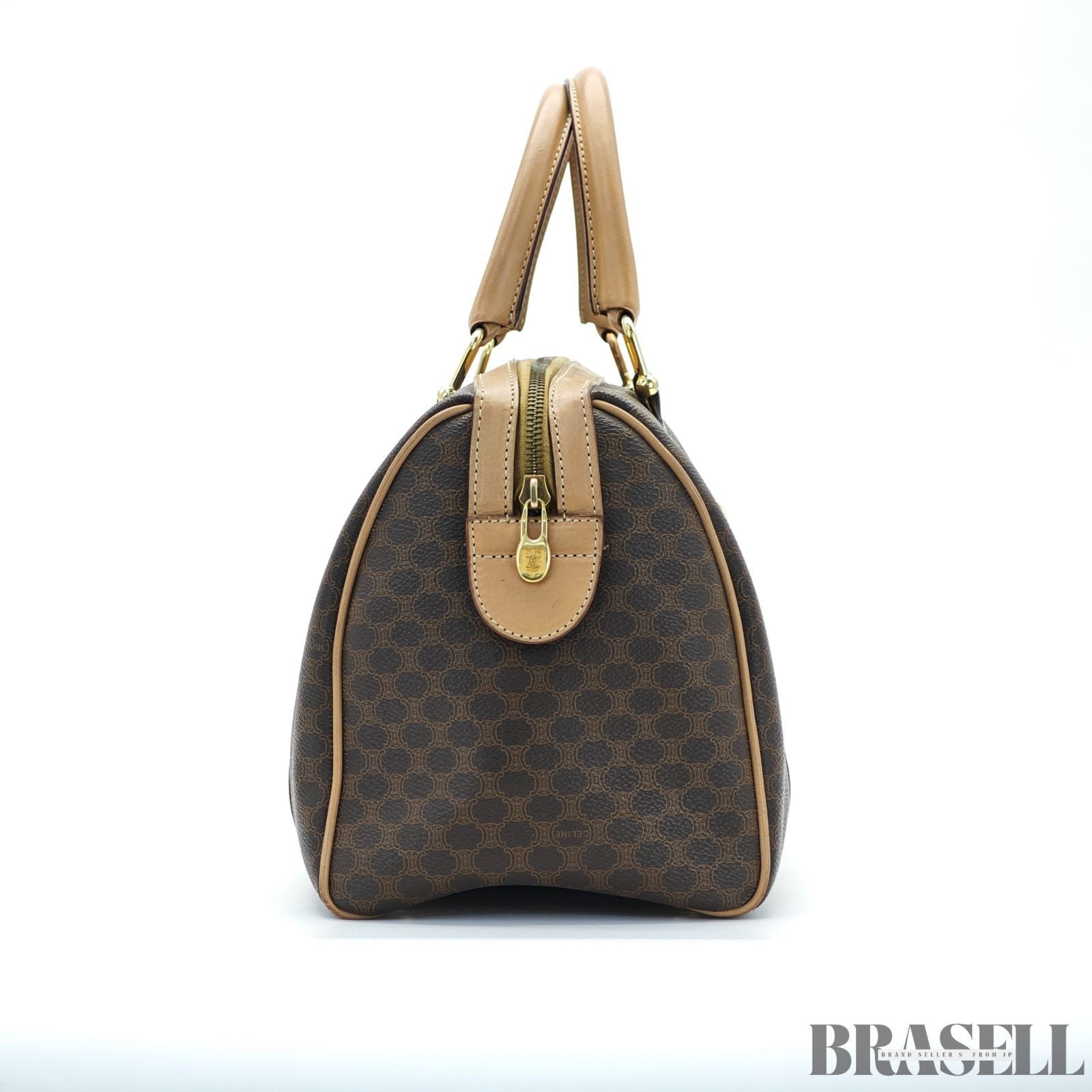 CELINE セリーヌ マカダムハンドバッグ ミニボストンバッグ バッグ ボストンバッグ ブラウン レディース