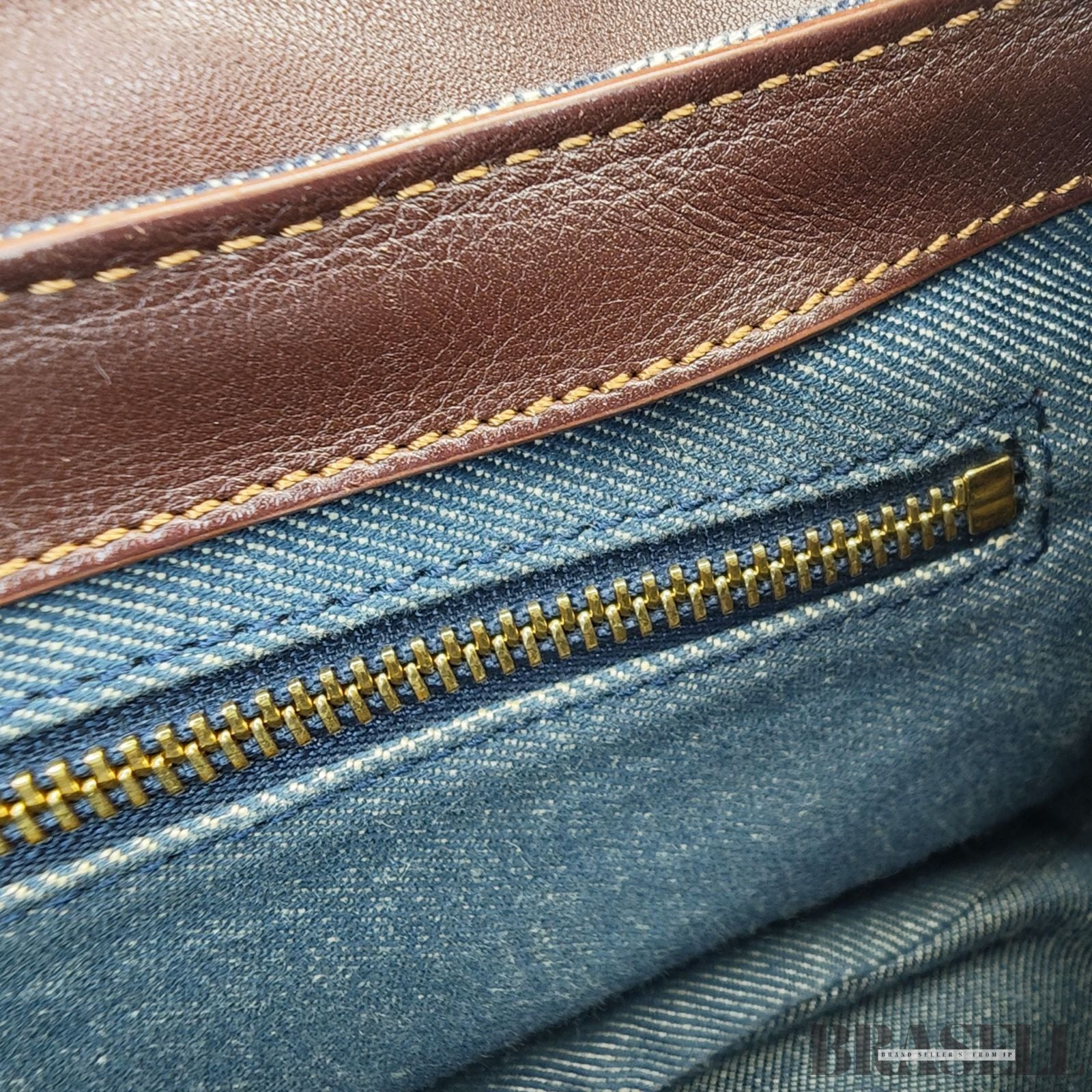 CELINE  セリーヌ パリマカダム ワンショルダーバッグ バッグ ハンドバッグ フラップ デニム ブラウン系 レディース 保存袋