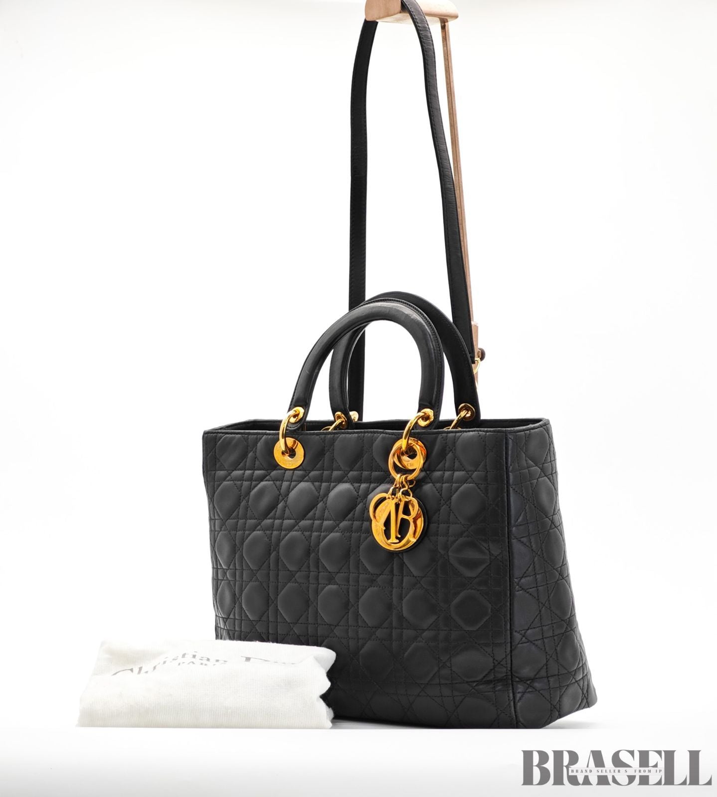 Dior ディオール レディディオール ラージ バッグ 2way ブラック レディース 保存袋 ショルダーストラップ