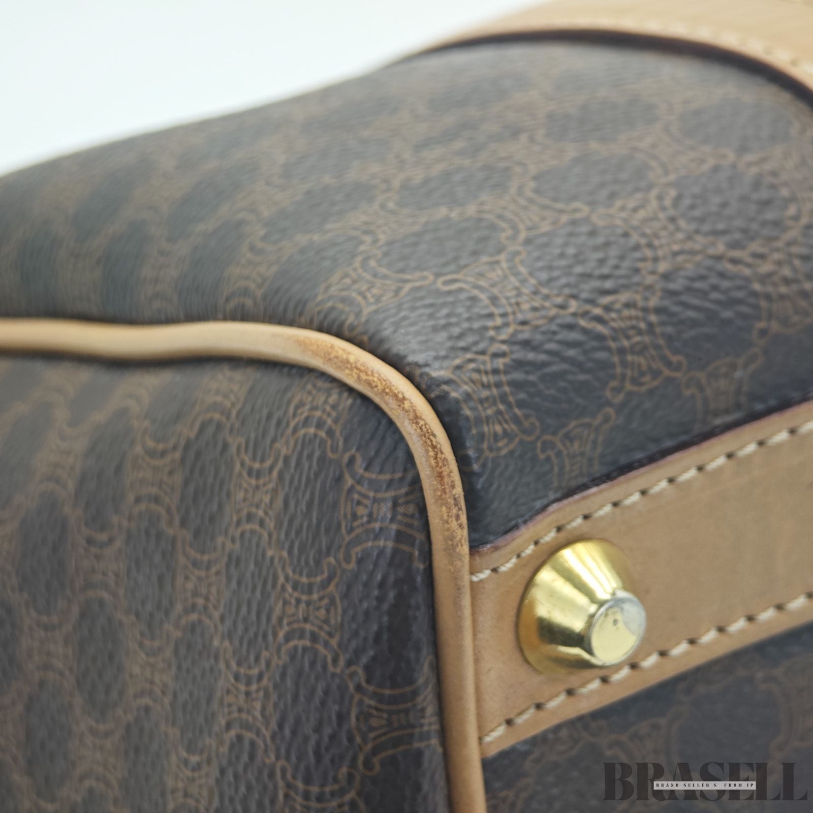 CELINE セリーヌ マカダムハンドバッグ ミニボストンバッグ バッグ ボストンバッグ ブラウン レディース