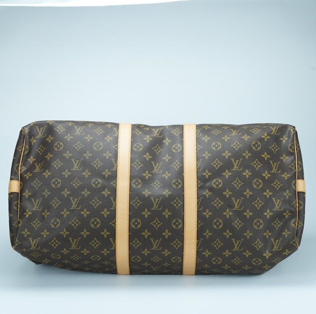 LOUIS VUITTON ルイ・ヴィトン キーポル55 M41416 ボストンバッグ 旅行 大容量 ブラウン レディース メンズ ショルダーストラップ パドロック