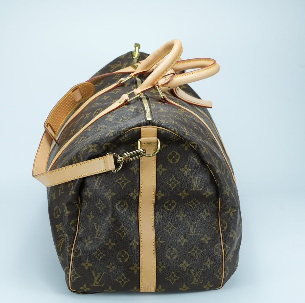 LOUIS VUITTON ルイ・ヴィトン キーポル55 M41416 ボストンバッグ 旅行 大容量 ブラウン レディース メンズ ショルダーストラップ パドロック