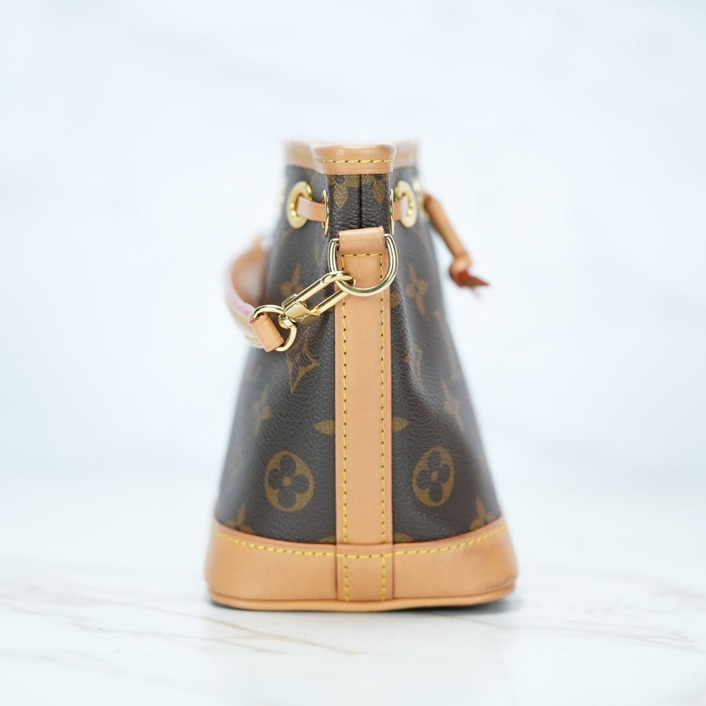LOUIS VUITTON ナノノエ モノグラム M81266 バッグ ハンドバッグ ショルダーバッグ バケツバッグ 2way ブラウン レディース メンズ 箱 ショルダーストラップ 保存袋