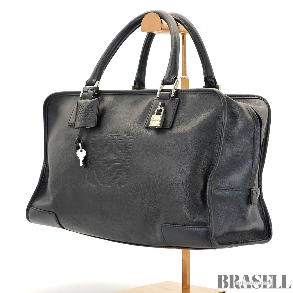 LOEWE ロエベ アマソナ36 バッグ ハンドバッグ 横長 ブラック シルバー金具 レディース メンズ