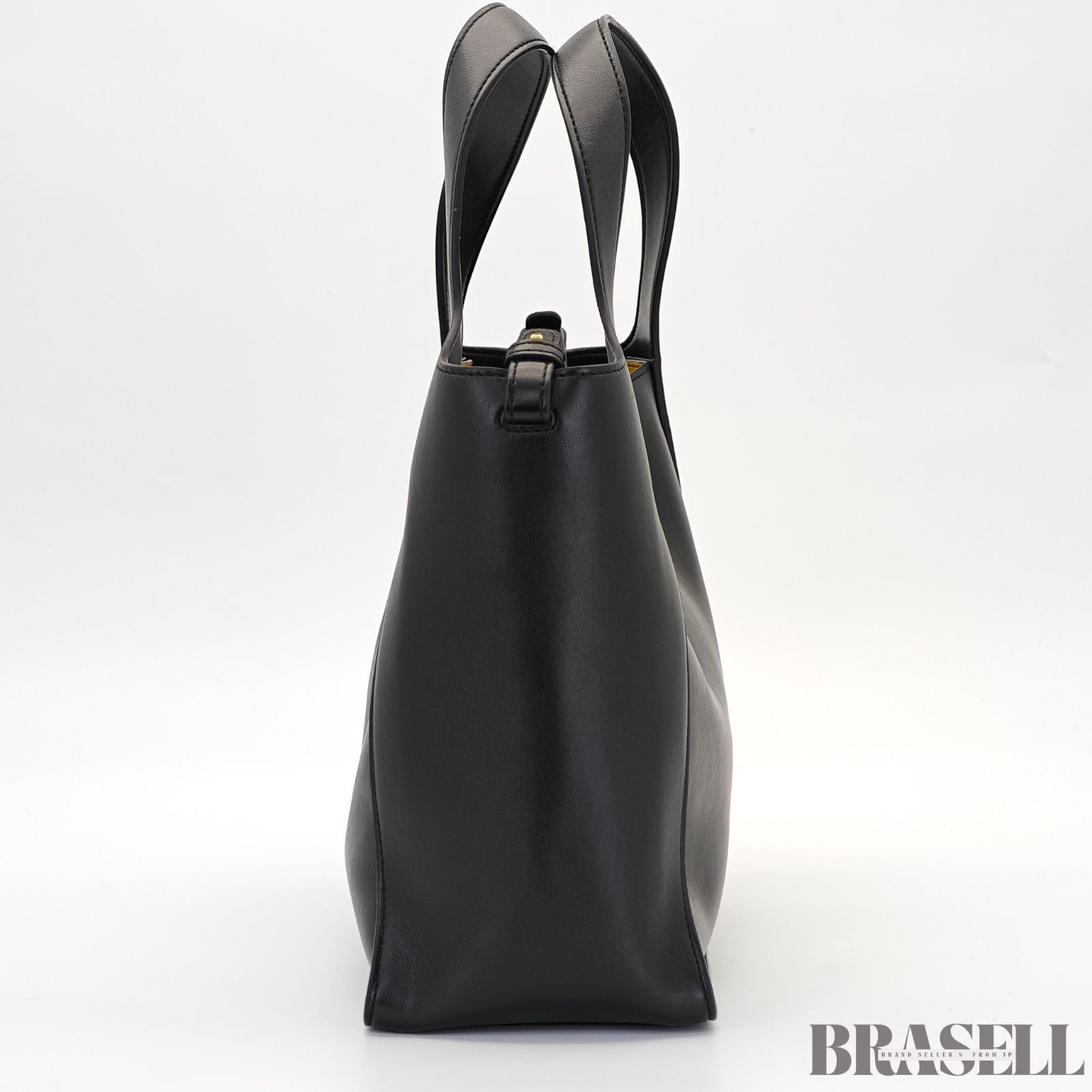 Stella McCartney ステラマッカートニー レザートートバッグ 513860W9923 バッグ ハンドバッグ ショルダーバッグ 2way ポーチ付き ブラック レディース 保存袋, ショルダーストラップ