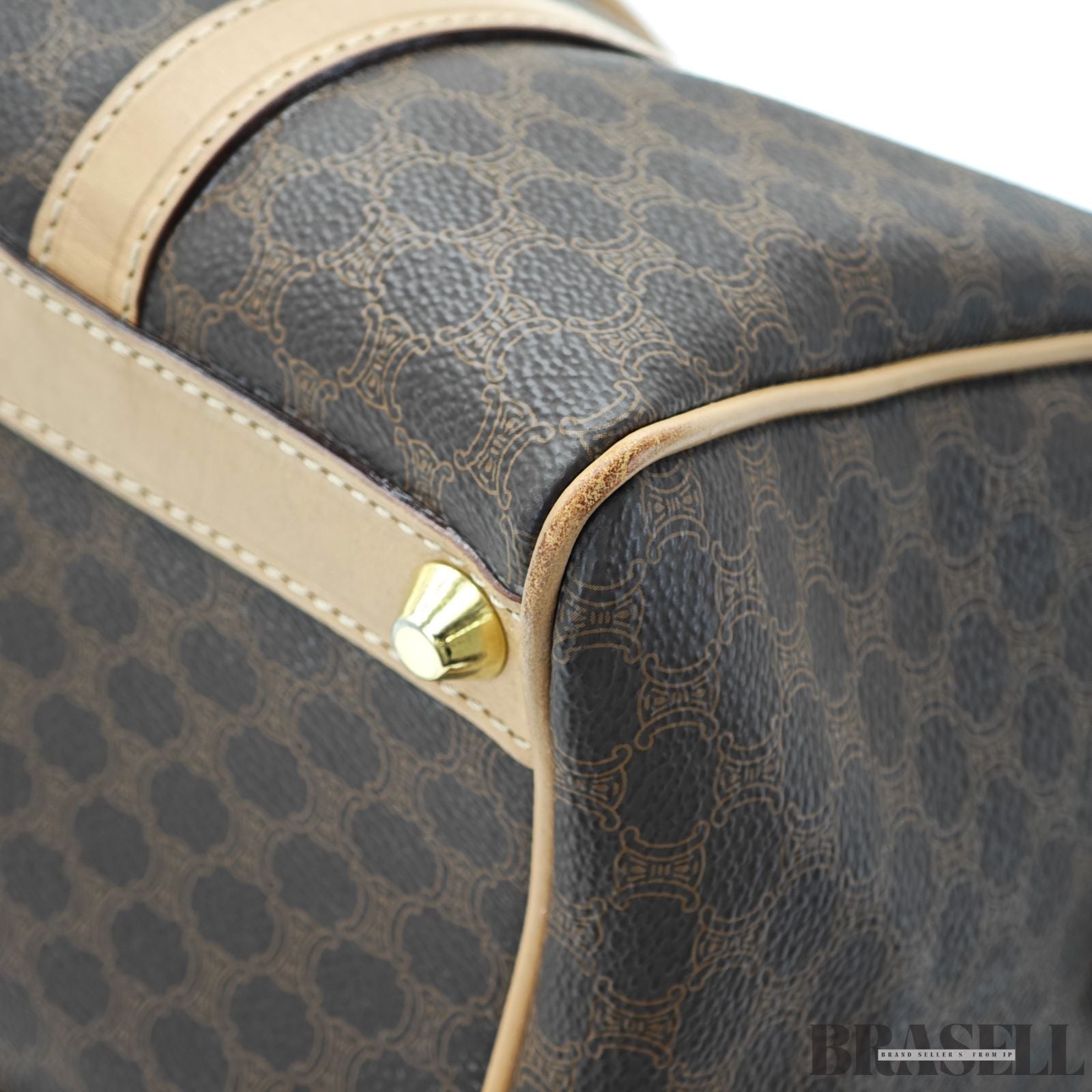 CELINE セリーヌ マカダムハンドバッグ ミニボストンバッグ バッグ ボストンバッグ ブラウン レディース