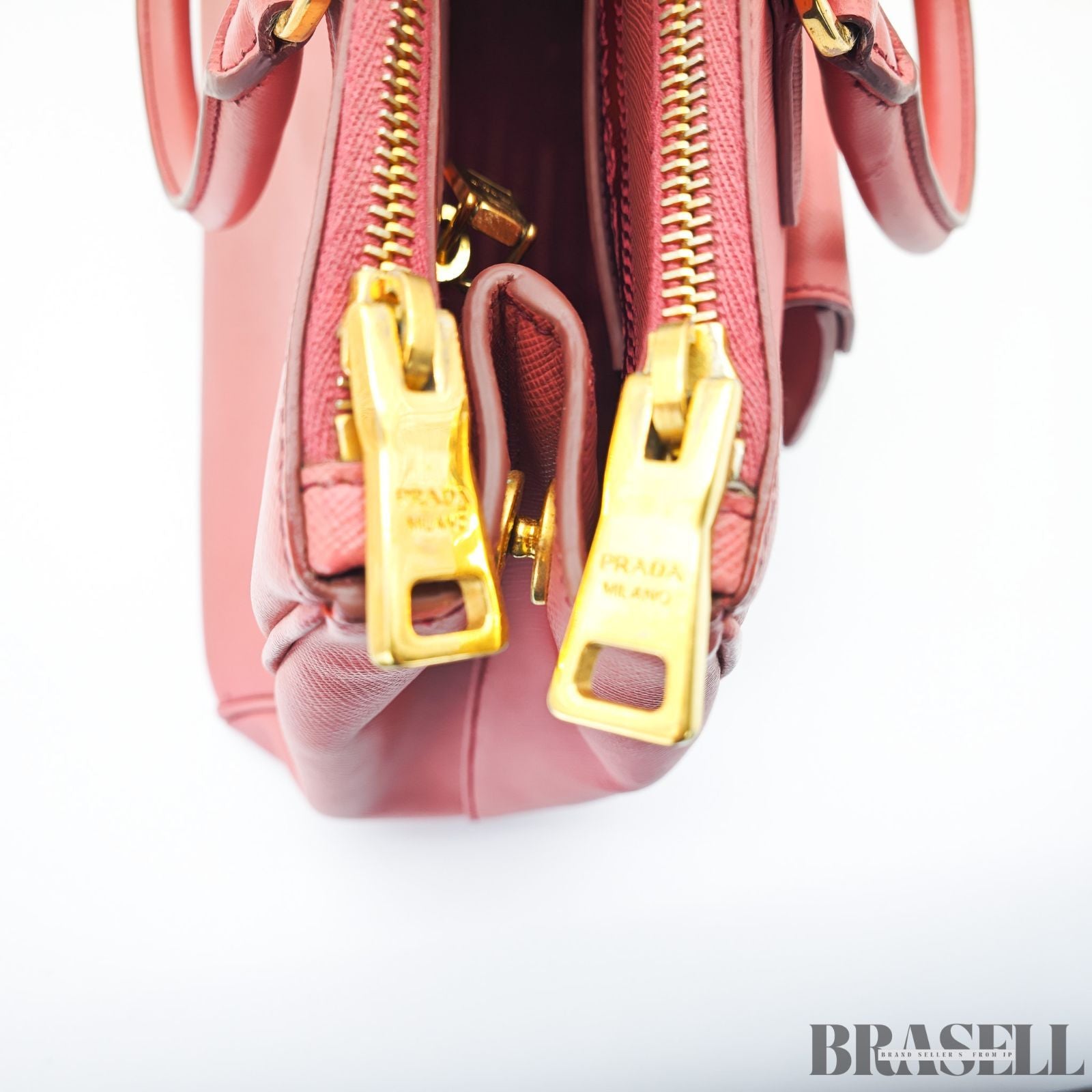 PRADA プラダ サフィアーノ レザー ガレリア  2way ハンドバッグ ピンク トートバッグ 鍵 ショルダーストラップ レディース メンズ